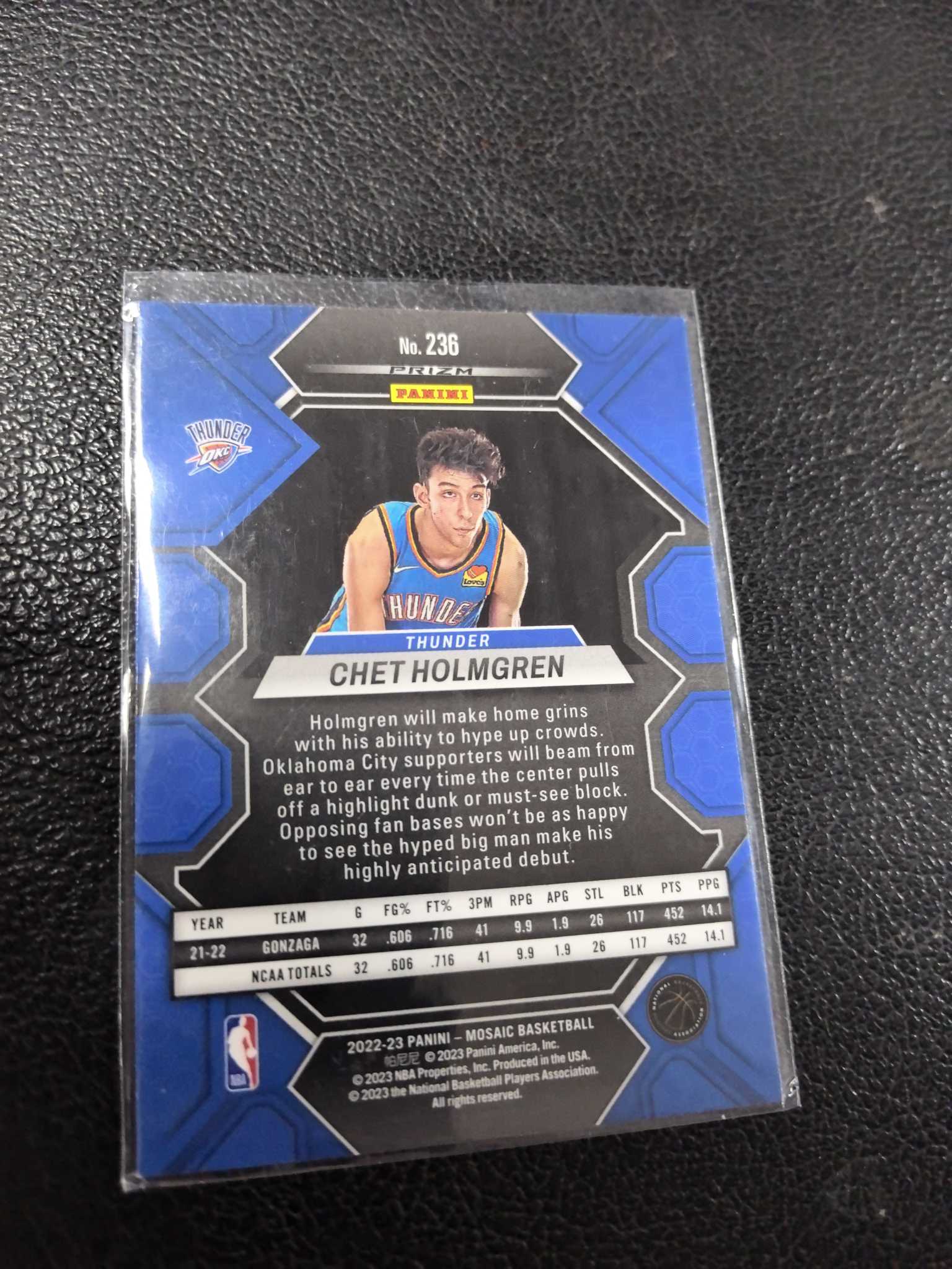 2022-23 切特 霍姆格伦 新秀 holmgren 马赛克 银折 正 12-6