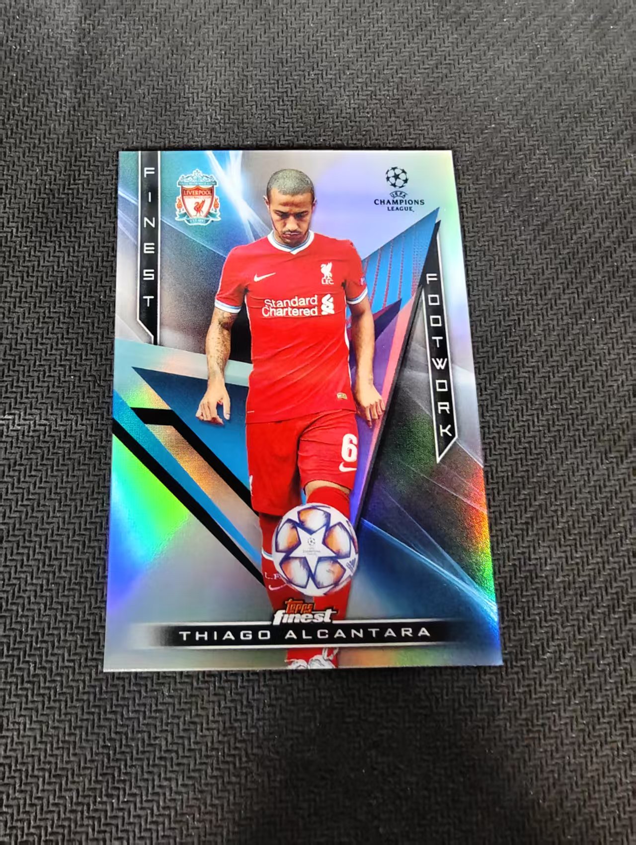 【可合并,不累计】2021 Topps finest Thiago Alcantara 亚戈 阿尔坎塔拉 利物浦 拜仁 欧冠 银折 特卡 #2 划痕 边角瑕疵