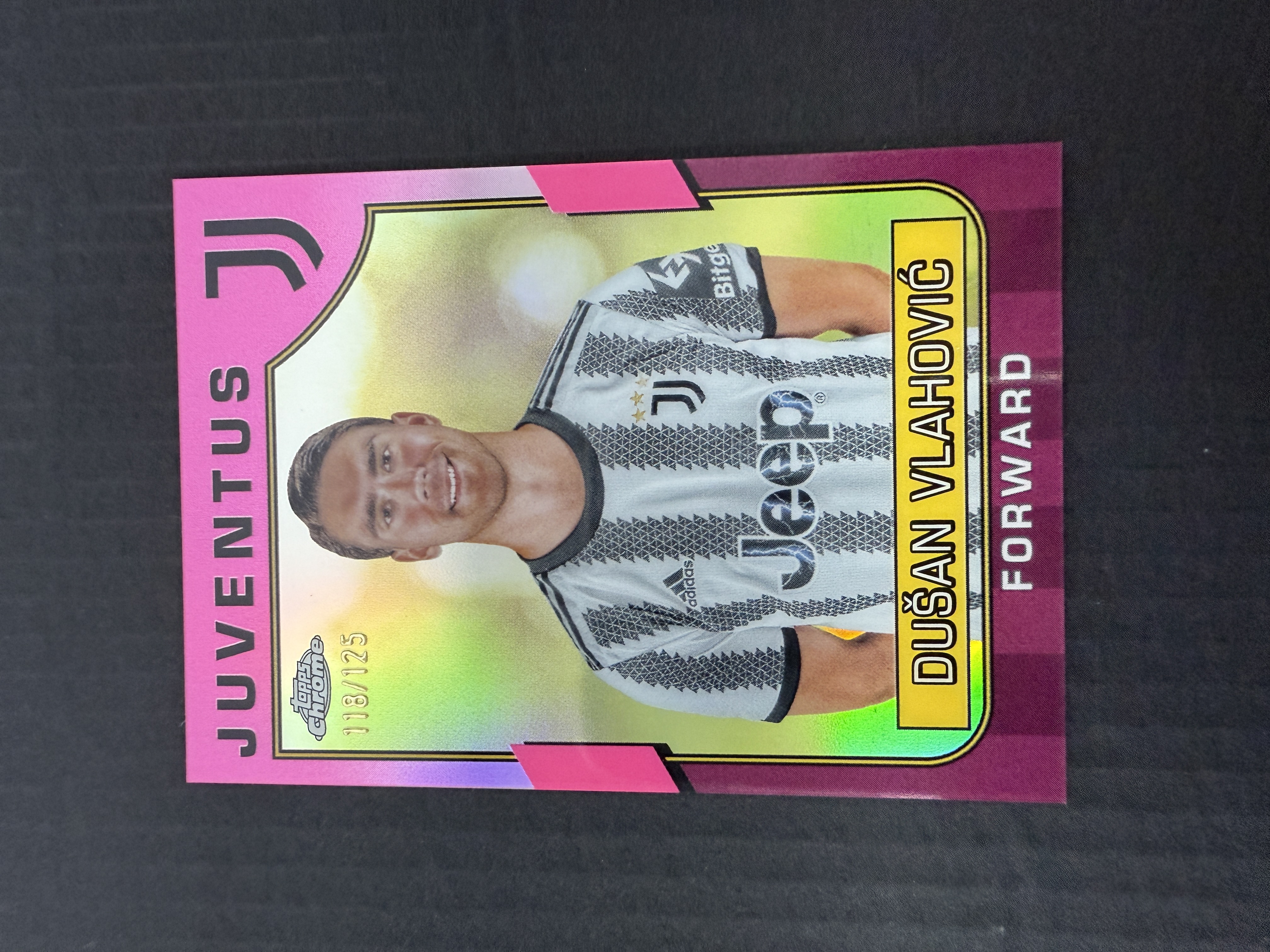 【GOAT山羊拍卖】D哥 2023-24赛季 topps chrome尤文图斯队盒系列 弗拉霍维奇 粉折 /125 尤文图斯 品相如图