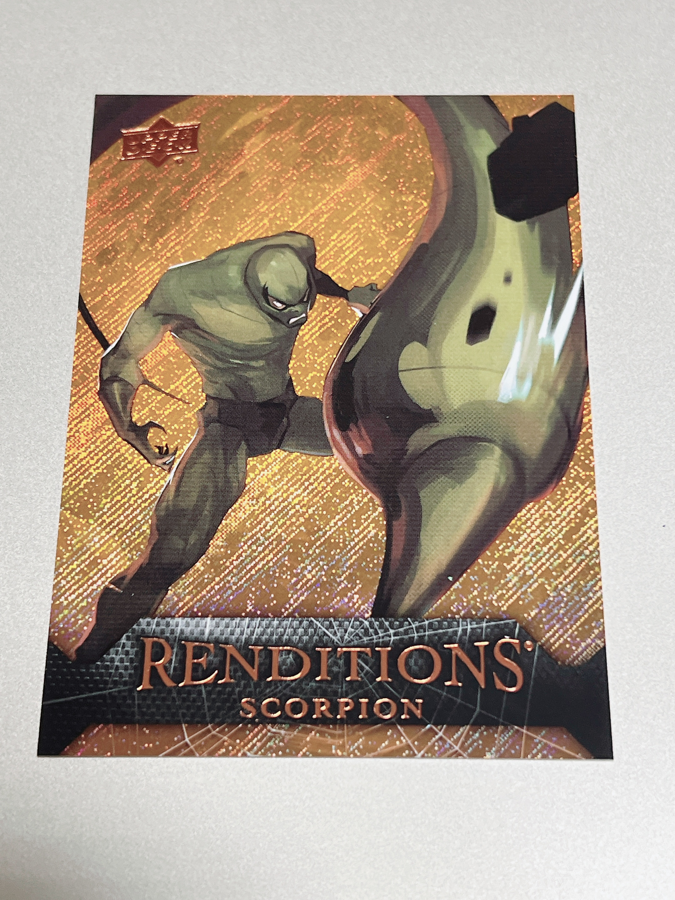 2024 Upper Deck Marvel (MCU) renditions 漫威 蜘蛛侠 演绎 毒蝎 Scorpion 橙折 限量 028/299 299编 品相如图 凑套必备