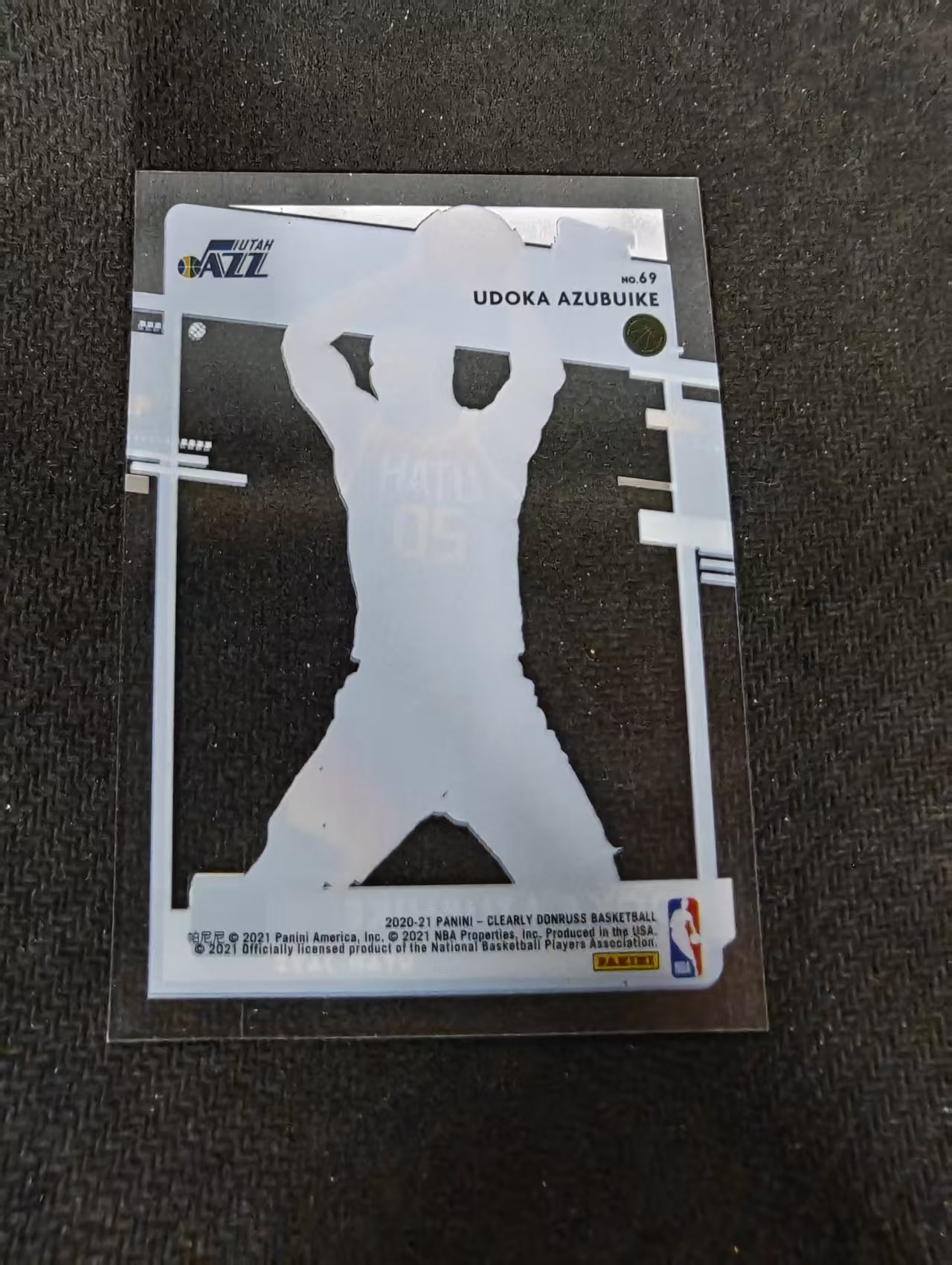 2020-21 Panini Clearly Donruss Udoka Azubuike RC 安祖布克 爵士 新秀 杜蕾斯 胶片 划痕 边角瑕疵 #69