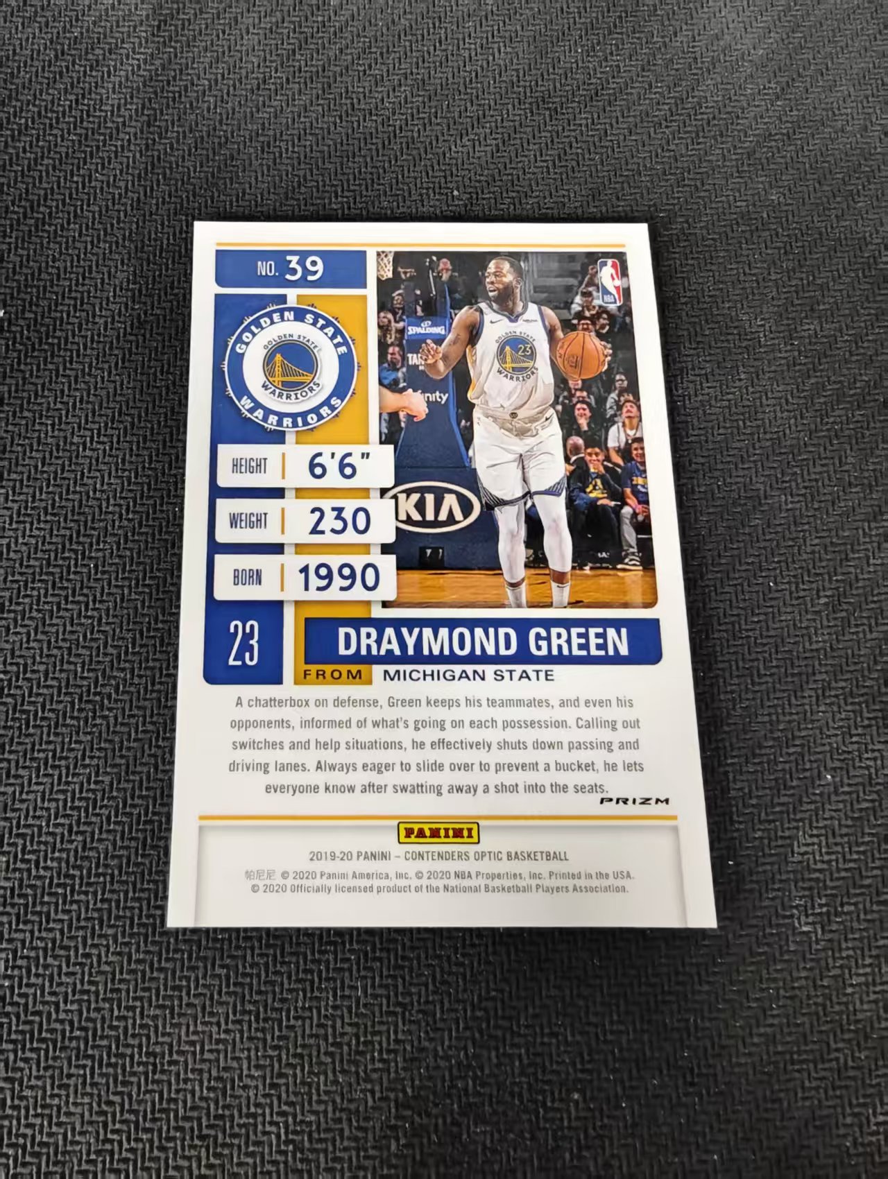 【可合并,不累计】2019-20 Panini Contenders Optic Draymond Green 勇士 德拉蒙德格林 追梦 银折 划痕 边角瑕疵