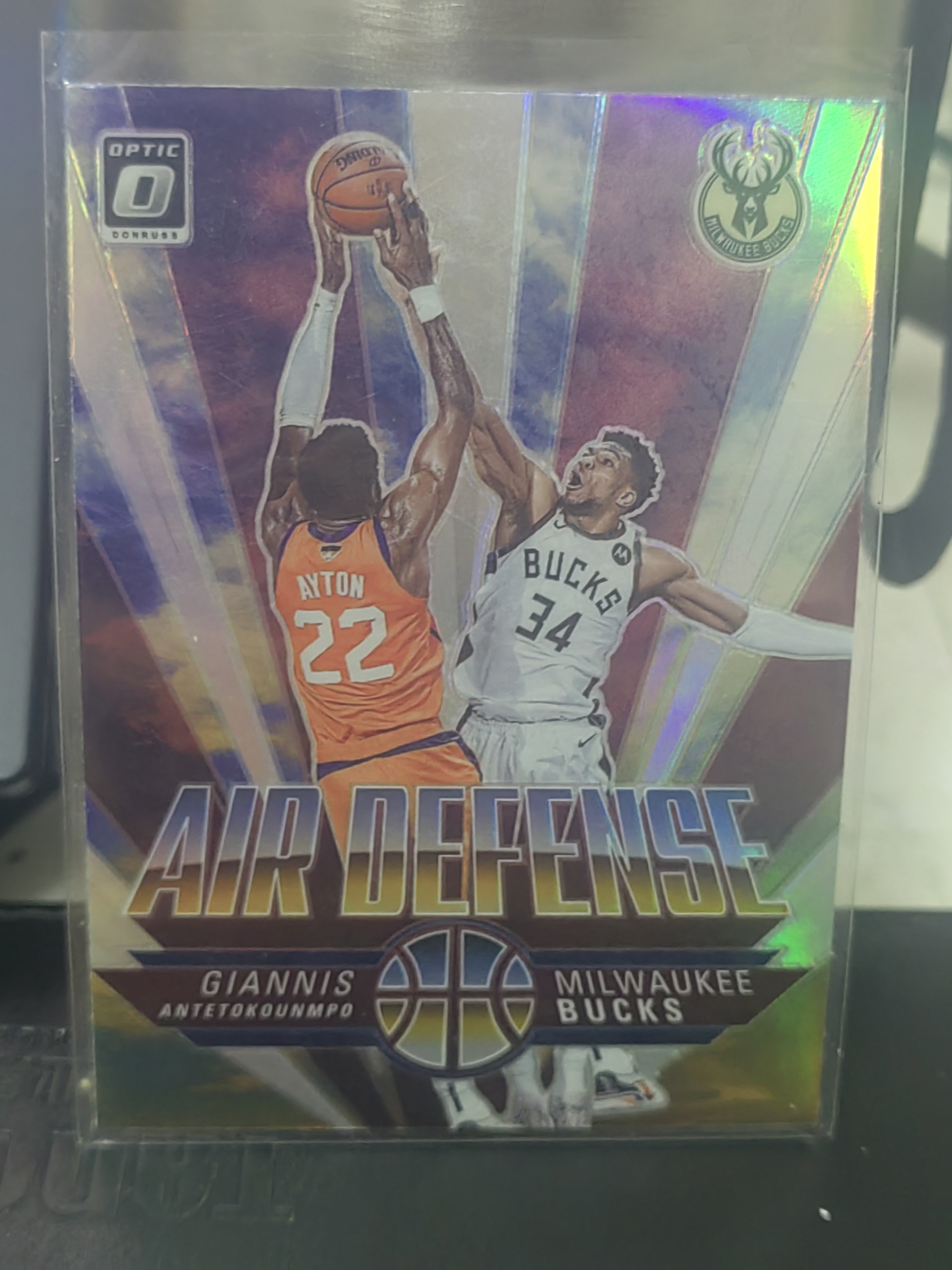 2021-22 Panini Donruss Optic Giannis Antetokounmpo 杜蕾斯op 阿德托昆博 字母哥 特卡 AIR DEFENSE 篮 白边白角 不保卡品