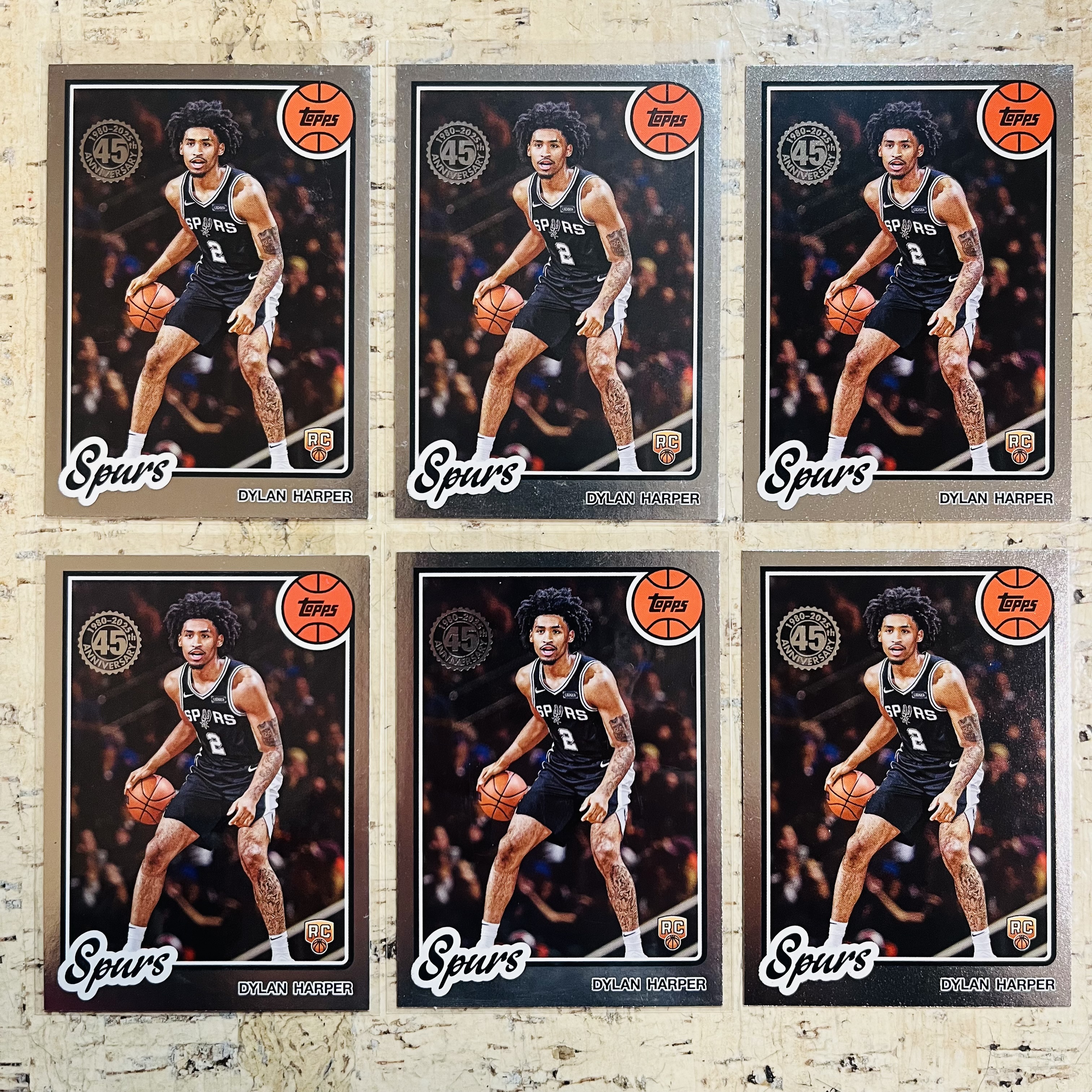 2025-26 Topps Flagship Dylan Harper RC 新秀 马刺 迪伦 哈珀 45周年 复古特卡 6张打包【小卡迷拍卖 可累积半年】