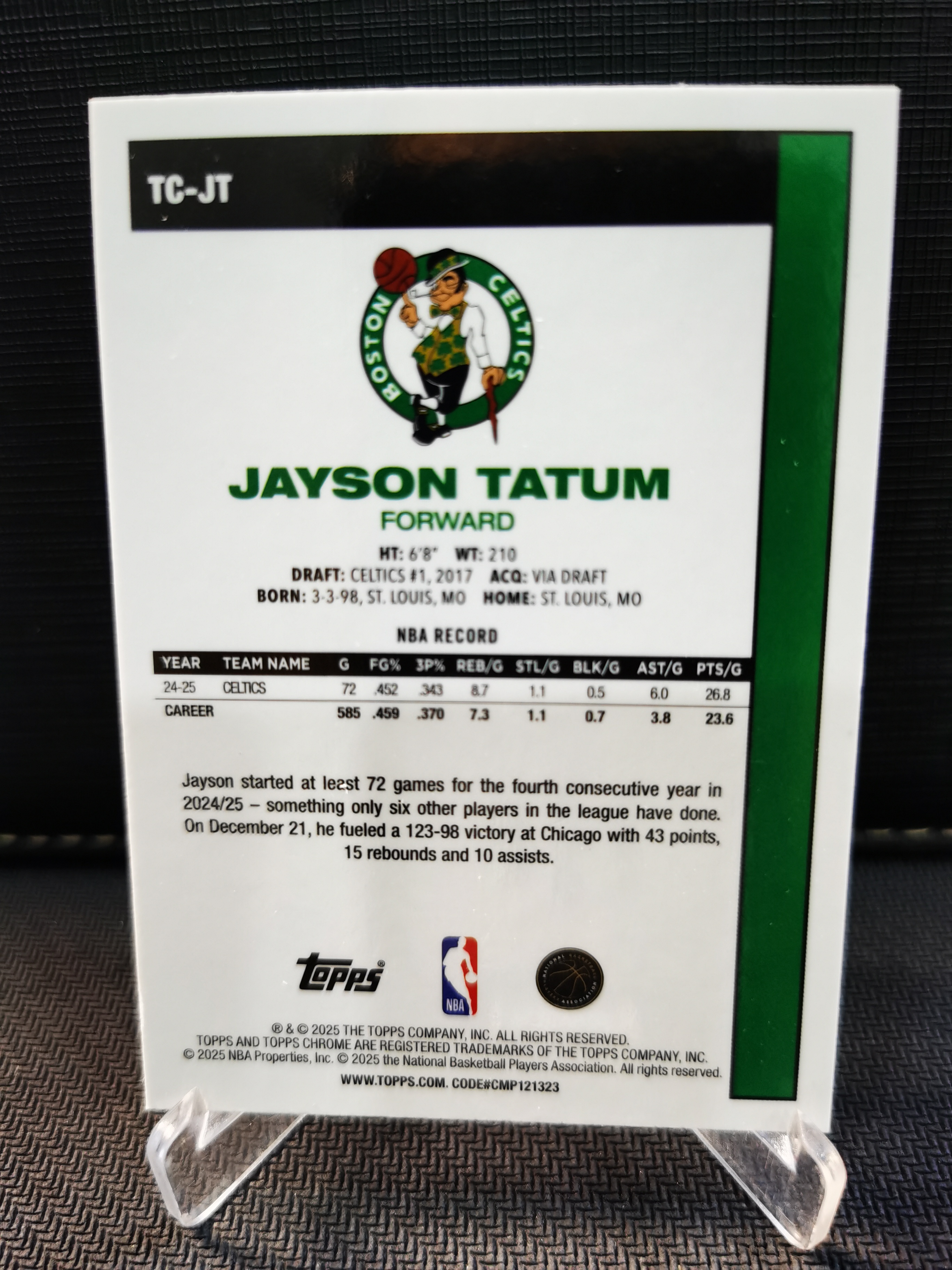 2025-26 Topps flagship Jayson Tatum mojo折 复古1980 45周年 图图 杰森 塔图姆 凯尔特人 收藏必备 卡品如图 -猕猴桃-【乌苏拍卖】