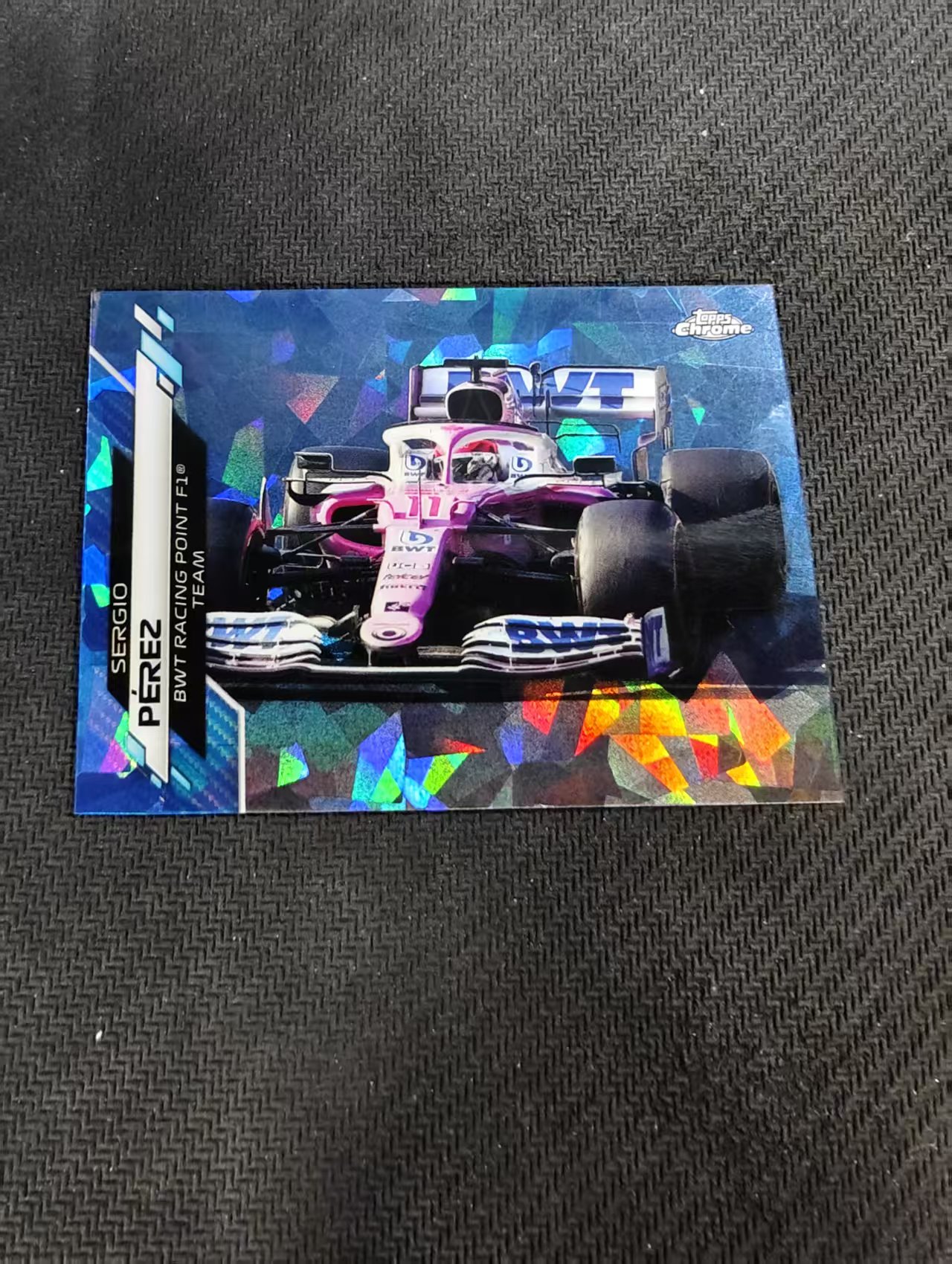 【汽水拍卖】2020 Topps Chrome Sergio Perez F1 佩雷兹 元年 蓝宝石 碎冰折 划痕 边角瑕疵#33