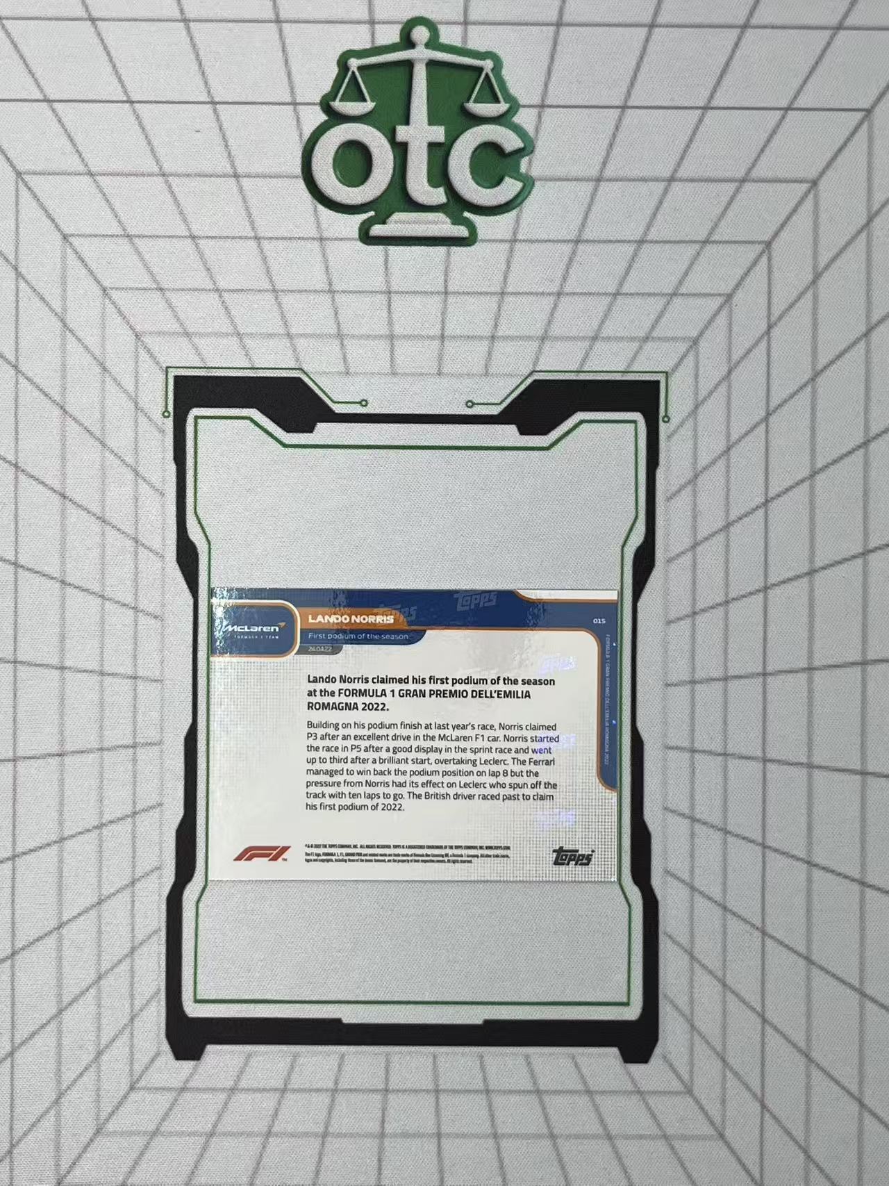 2024 Topps F1 Now Lando Norris 【盎司收藏】兰多 诺里斯 赛季第一个杆位 时刻 迈凯伦 vvww