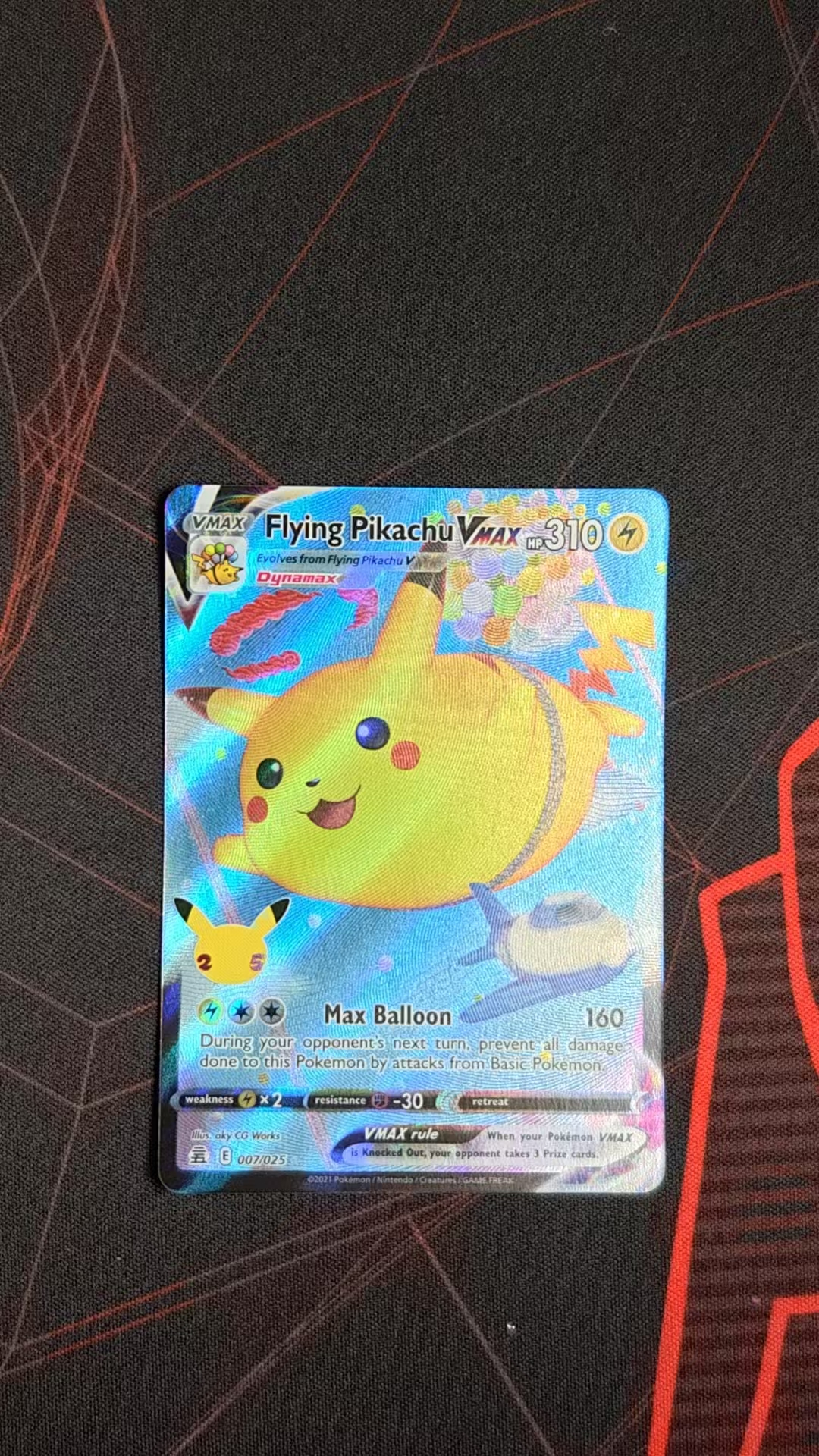 2021 Pokemon TCG 庆典 飞翔皮卡丘VMAX en 【卡少爷卡社】PTCG 宝可梦 美版 飞翔皮卡丘VMAX CEL-007Holo 卡品如图 (孤傲)(第二张)