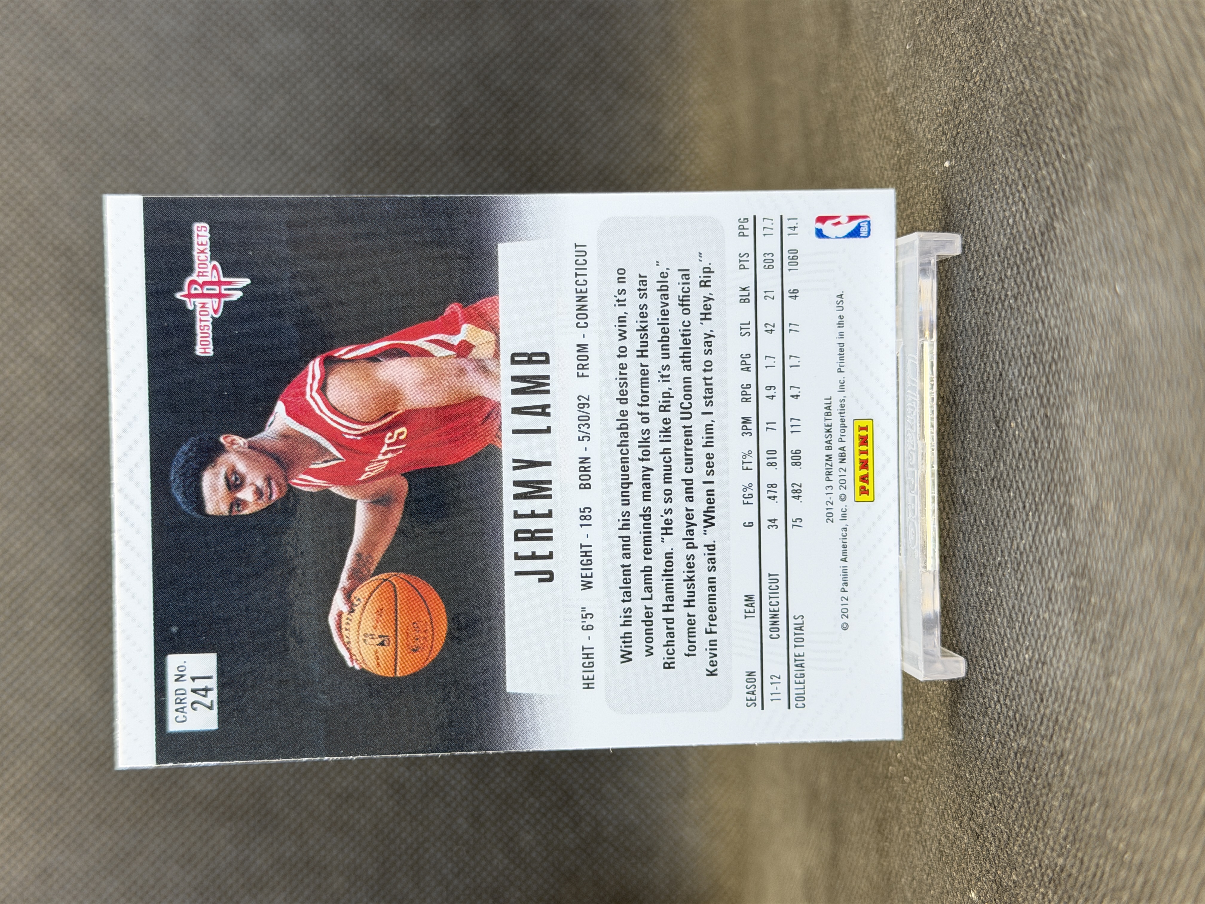 2012-13 Panini Prizm Jeremy Lamb #241 火箭队 杰里米·兰姆 银折