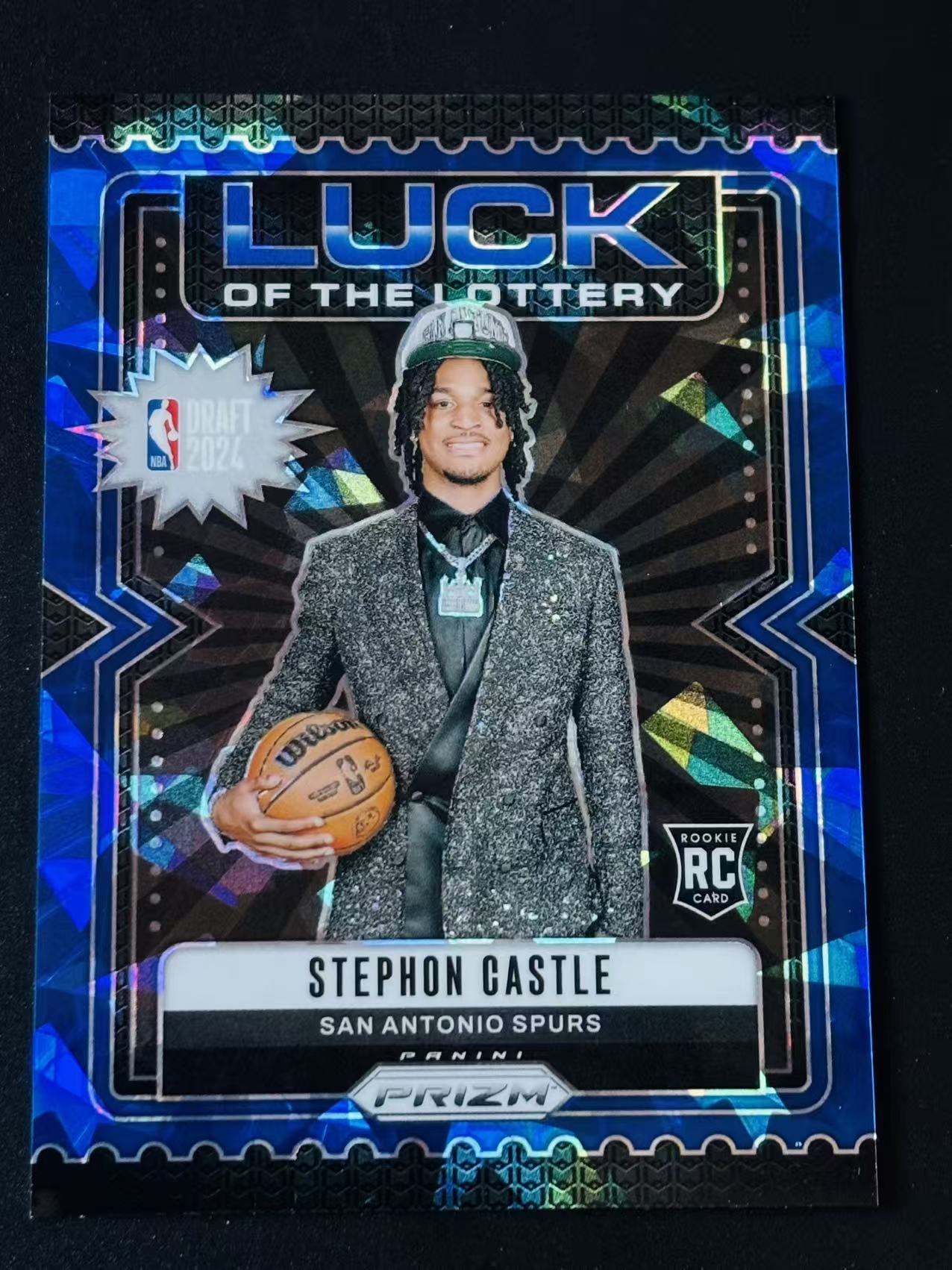 2024-25 Panini Prizm Stephon Castle RC PZ 马刺 新秀 斯蒂芬 卡斯尔 125编 蓝碎冰 折射 乐透 特卡 不累计