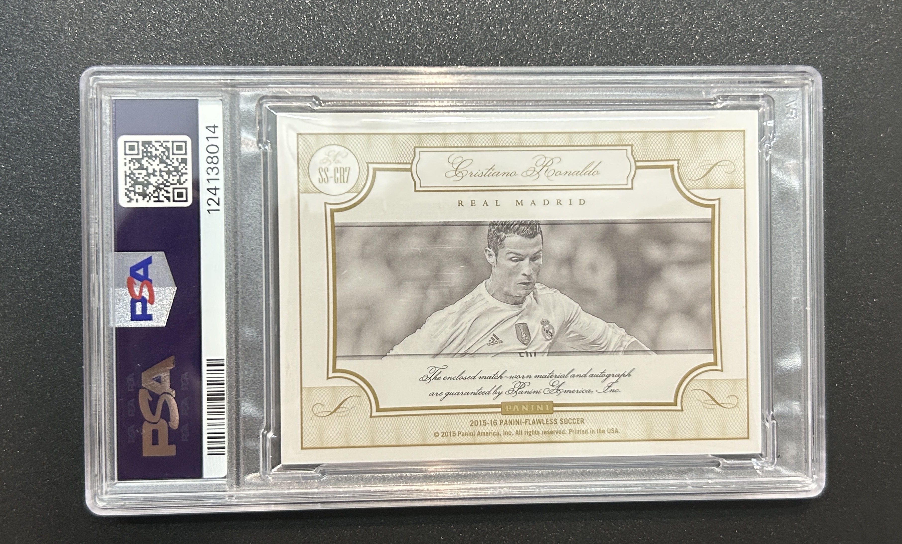 【古都代拍精品】2015-16 Panini Flawless 手提 元年 皇马 Cristiano Ronaldo C罗 克里斯蒂亚诺 罗纳尔多 25编 Sole of the Game 球鞋 卡签 签字 24/25 PSA8分 #夫子庙