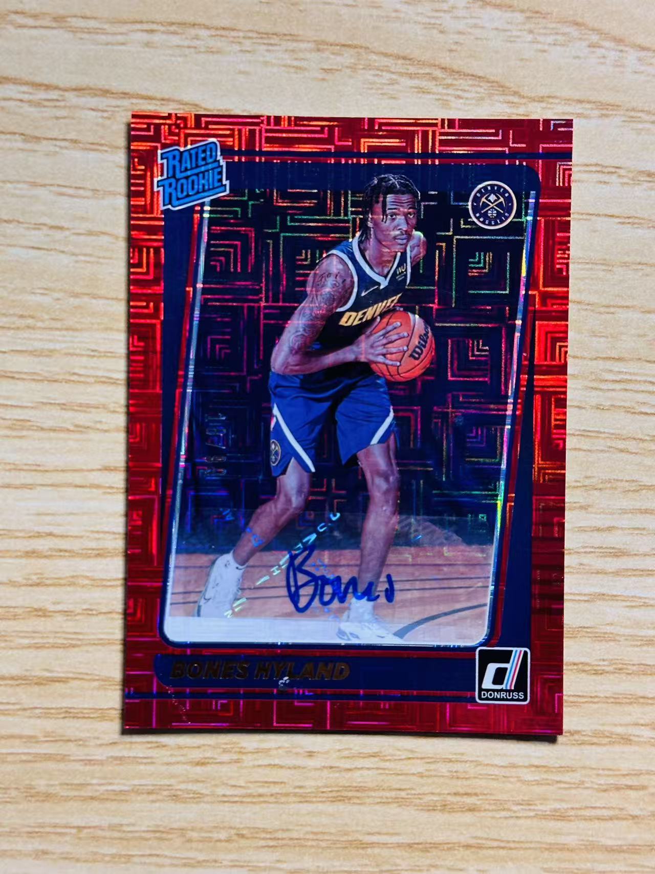 2021-22 Panini Donruss Bones Hyland RC #244 纳肖恩 海兰德 杜蕾斯 掘金 签字 迷宫折