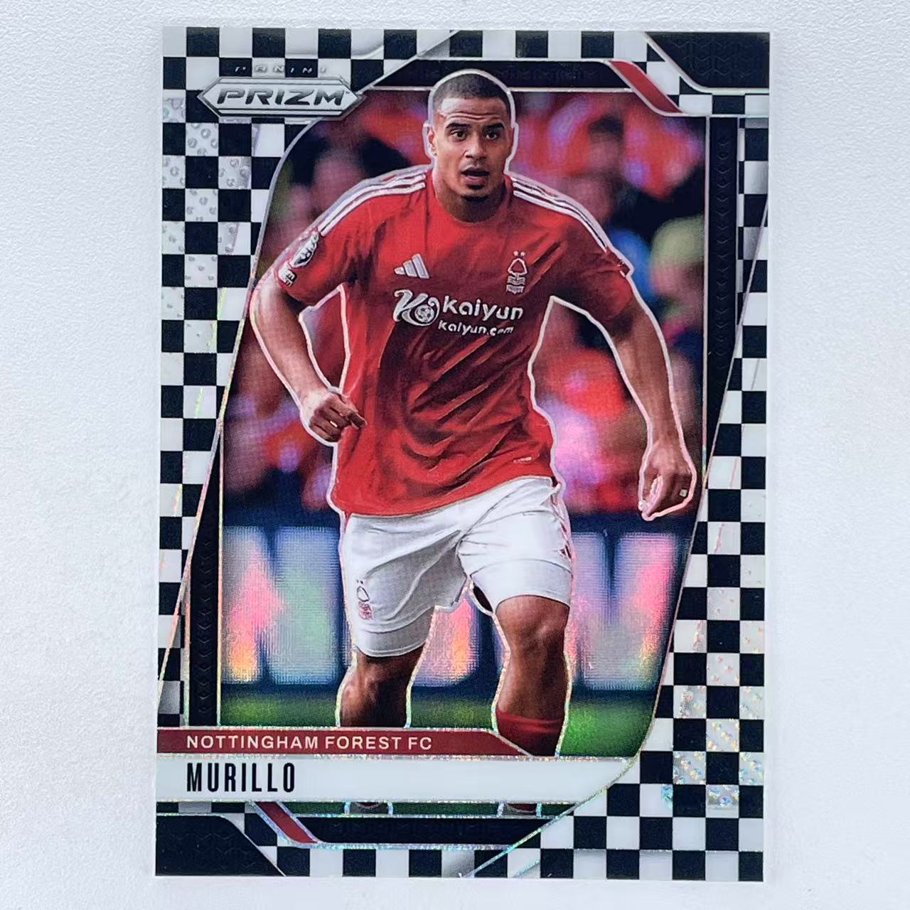 X 2023-24 Panini Prizm Murillo 穆里略 巴西 诺丁汉森林 英超 PZ 黑白棋盘折 折射 轻印如图 美#