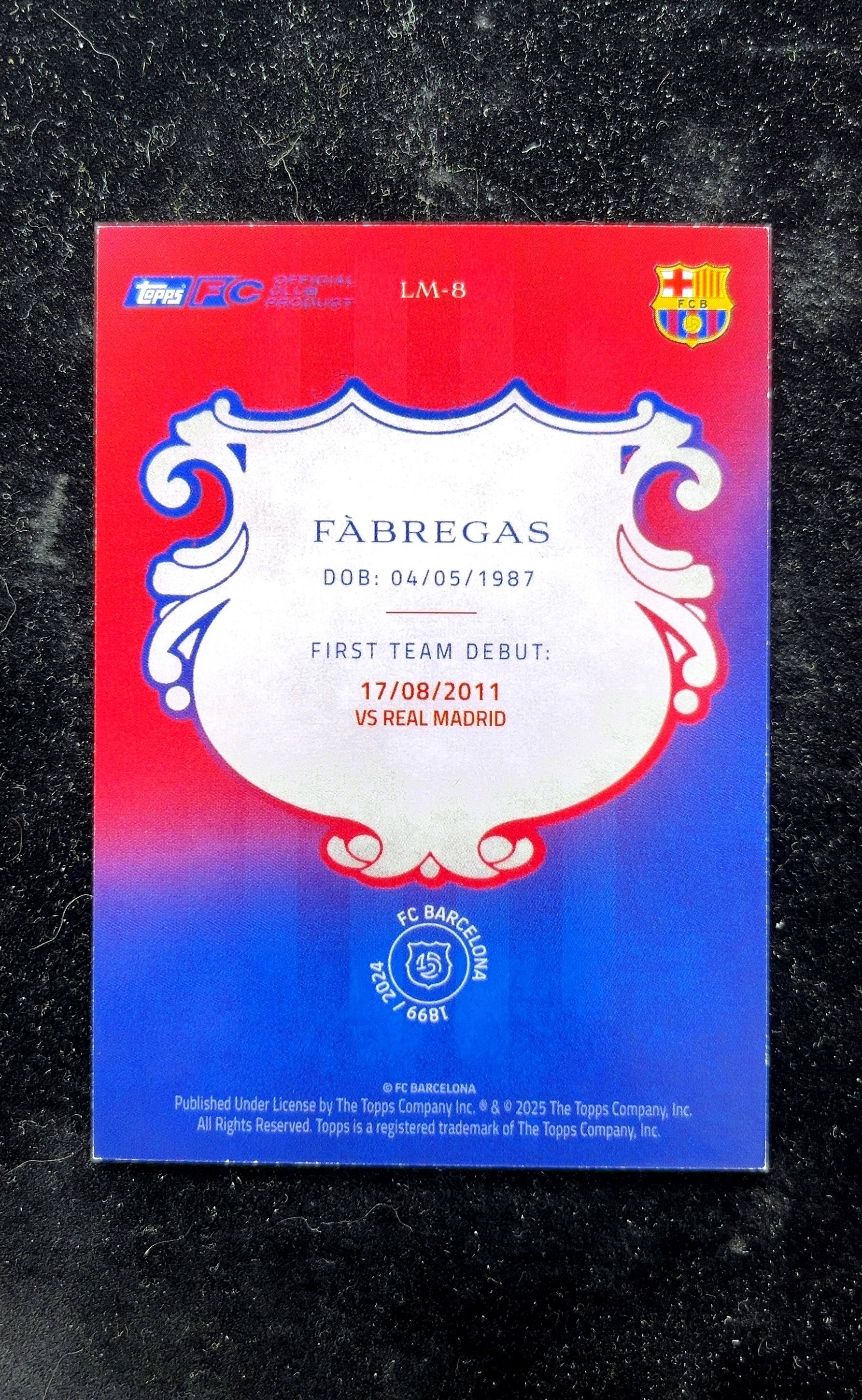 【小白1%代卖】2025 Topps 巴萨125周年队盒 La Masia拉玛西亚特卡 Xavi Fàbregas 法布雷加斯 新秀 RC 卡品如图 高价值 #LM-8 FC 0626