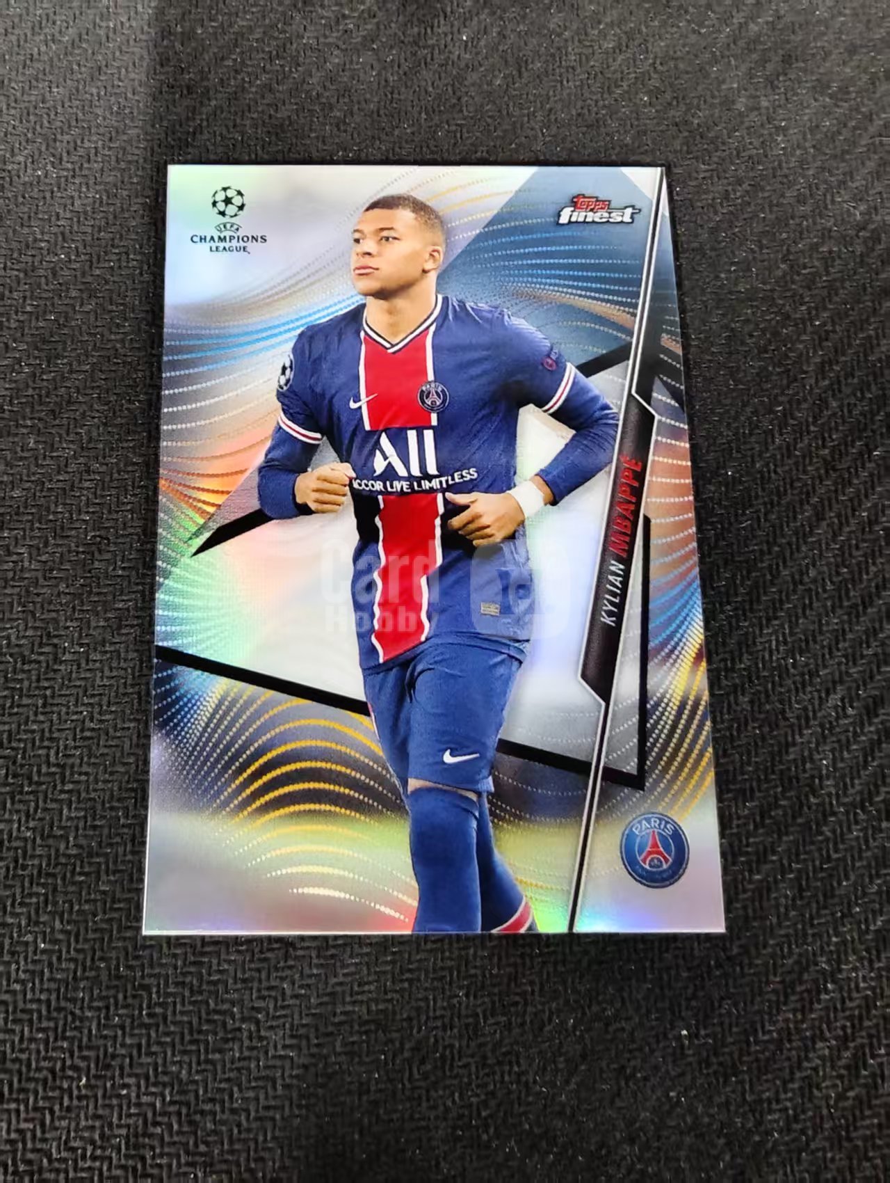 【可合并,不累计】2021 Topps Finest Kylian Mbappe 欧冠 巴黎圣日耳曼 姆巴佩 银折 划痕 边角瑕疵 #52