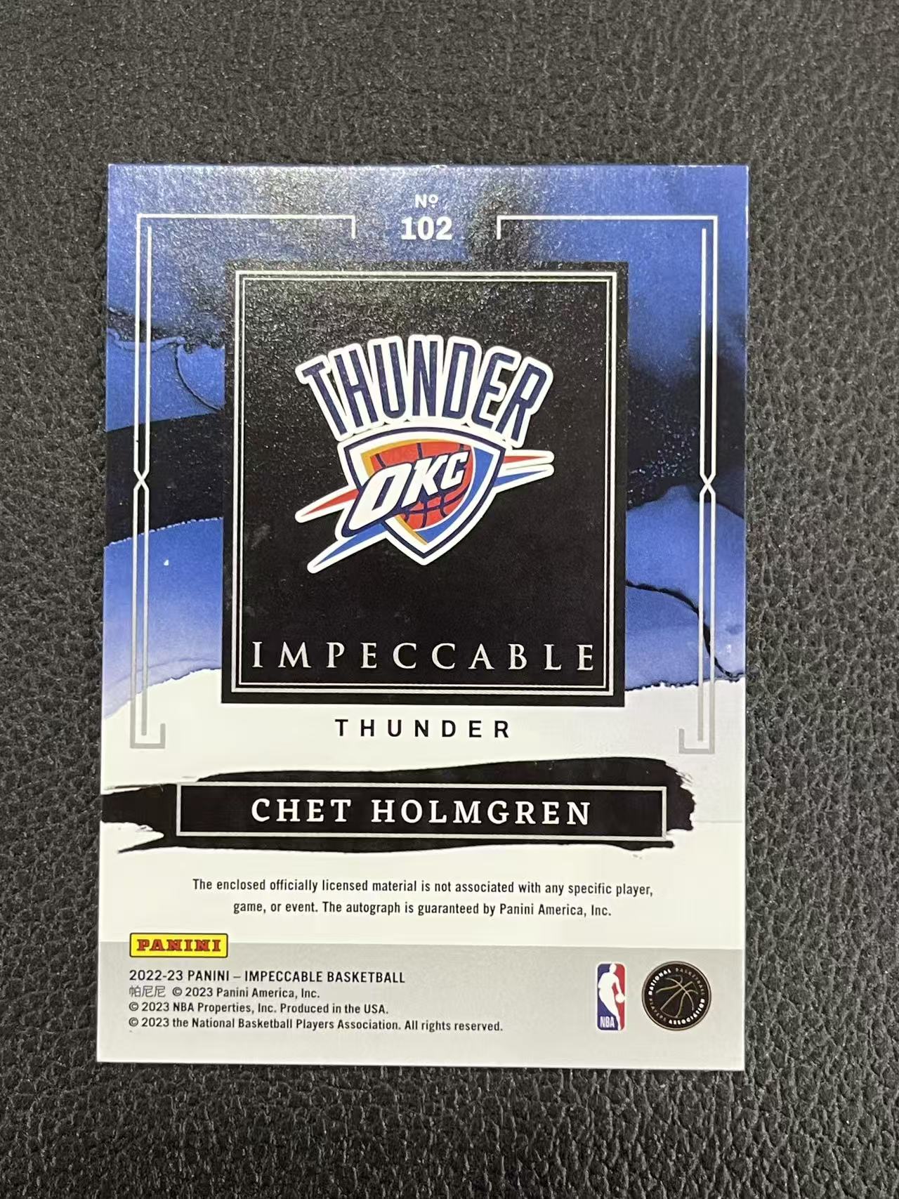 2022-23 Panini Impeccable Chet Holmgren 【赛博典藏】 小真金 雷霆 切特 霍姆格伦 /25编 rpa 签字 卡签 新秀 rc 银平行 微瑕如图 #DE#