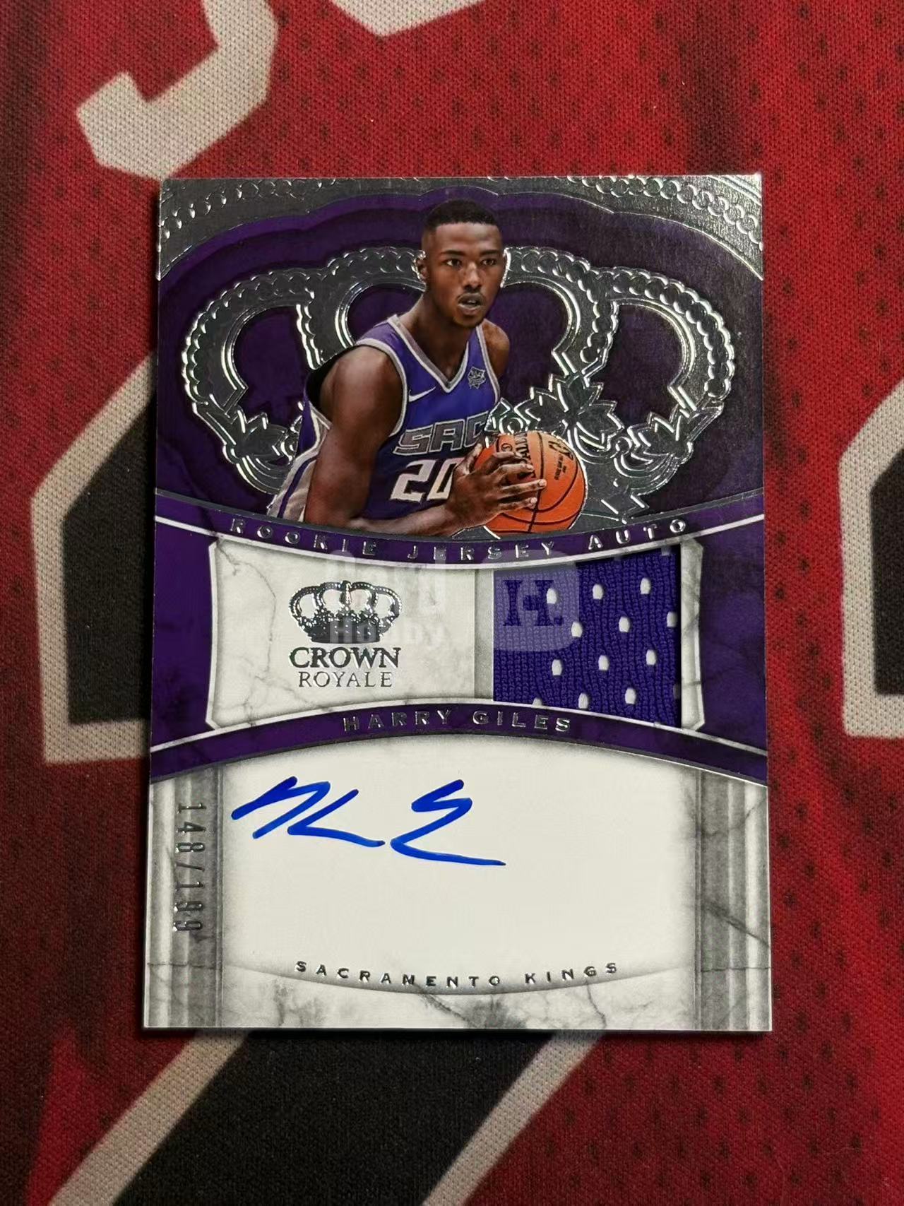 2017-18 PANINI CROWN ROYALE Harry Giles皇冠 国王 新秀RC 哈里贾尔斯 吉尔斯 199编 RJA 新秀亲穿落场球衣物料切割签字卡 实物卡签 【烂臭嘴拍卖】