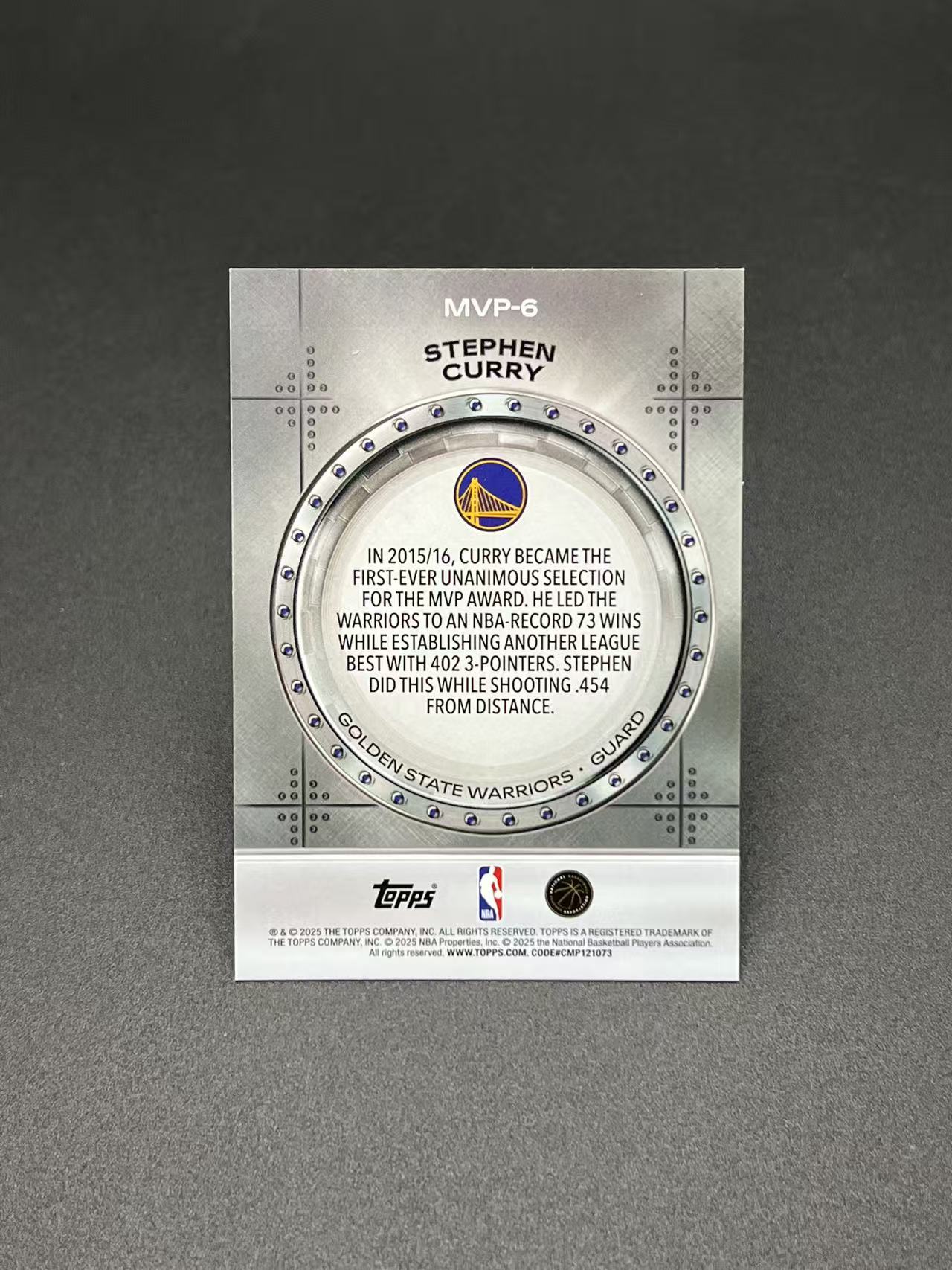 2025 Topps Flagship Stephen Curry #MVP-6 斯蒂芬 库里 勇士 MVP 特卡 银折 专收必备 车厘子