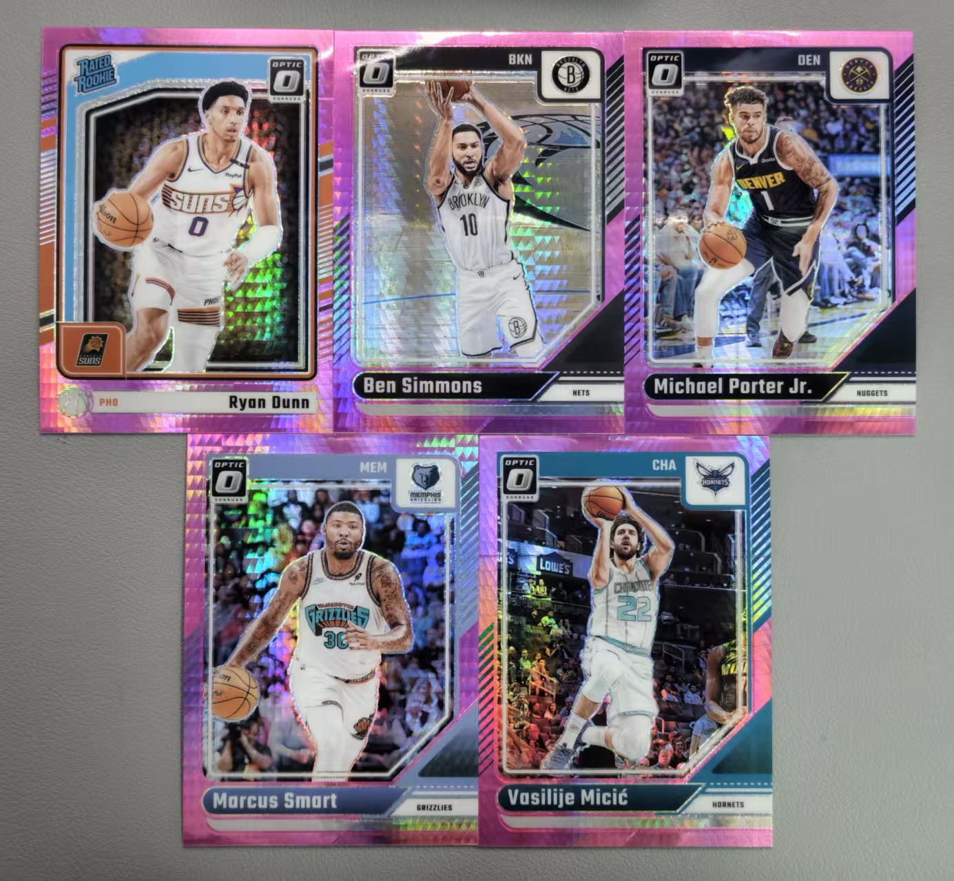 【阿泽代卖】2024-25 Panini Optic Op 瑞安邓恩 本西蒙斯 小迈克尔波特 马库斯斯玛特 米奇 5张好人lot 折射 Hyper折 龙鳞折 选图巨帅 卡品如图 介意勿拍-tall