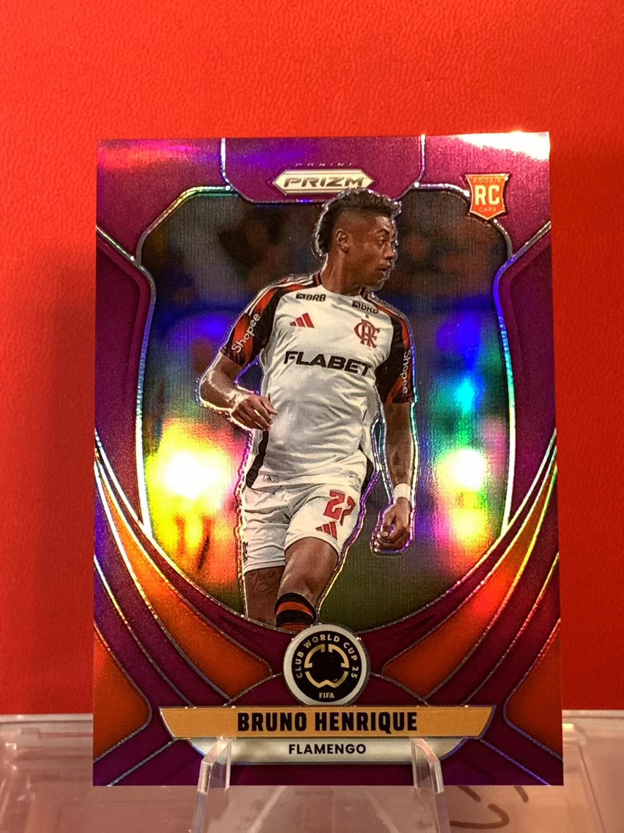(詹叔代拍)2024-25 panini prizm 世俱杯PZ 布鲁诺・恩里克 Bruno Henrique 弗拉门戈 RC新秀 091/125编 紫折 卡品如图 顺丰寄付 泰山