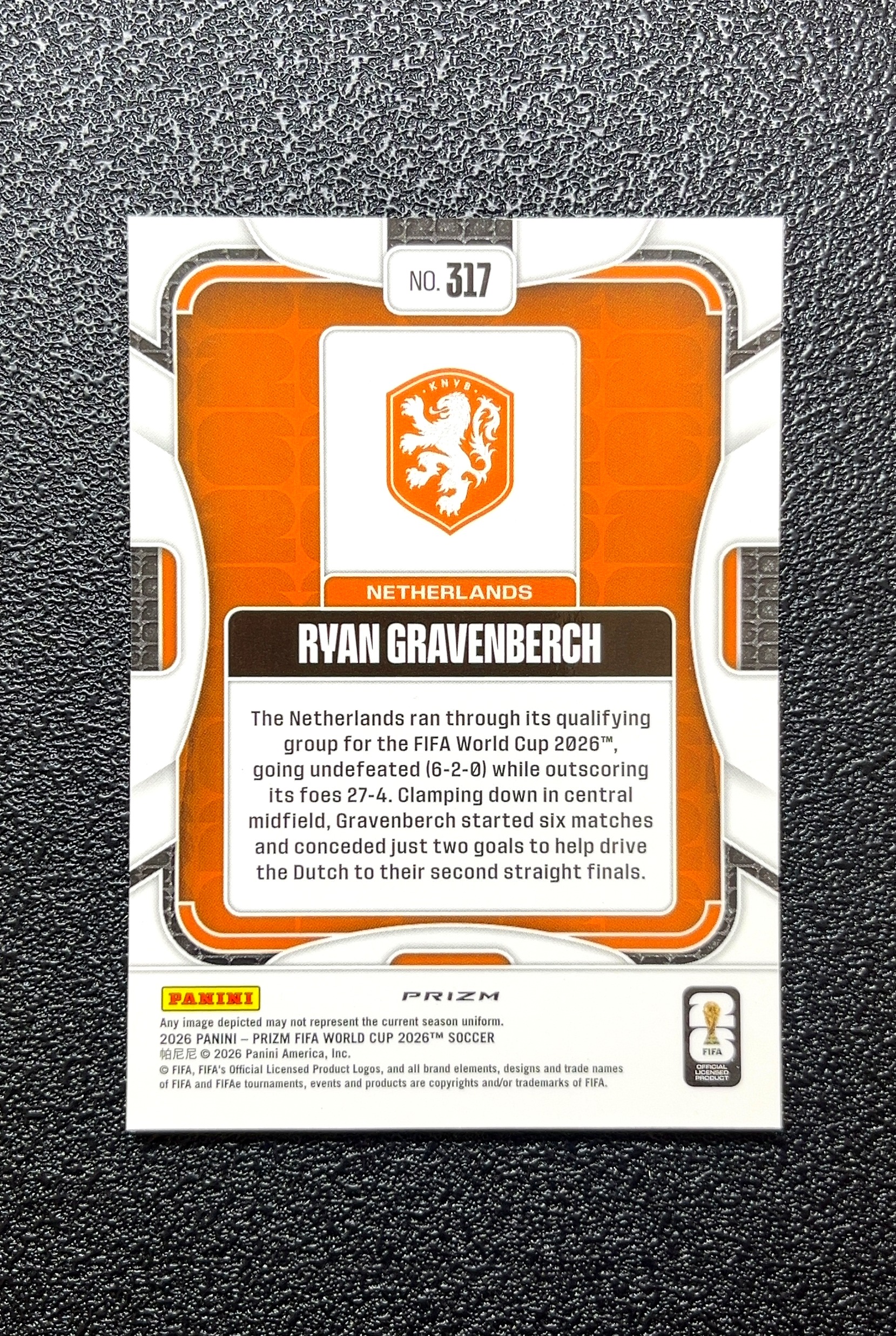 【岛屿拍卖】2026 Panini Prizm Ryan Gravenberch 瑞安·格拉文贝奇 银折 折射 卡品如图 高价值 #317 Netherlands 荷兰 0007#14