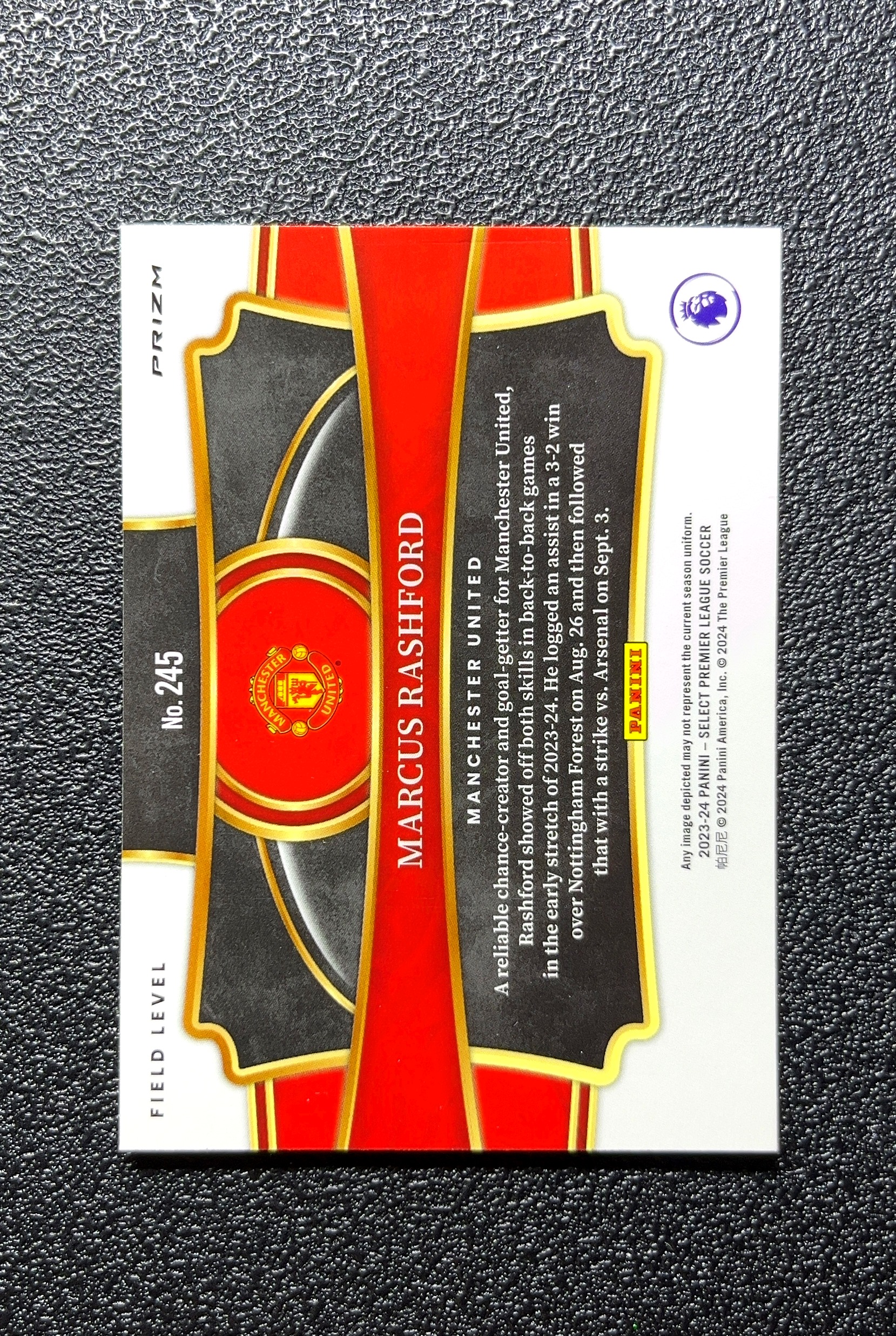 【小白1%代卖】2024 Panini SELECT PRIZM Marcus Rashford 马库斯·拉什福德 卡品如图 高价值 #245 Manchester United 0809