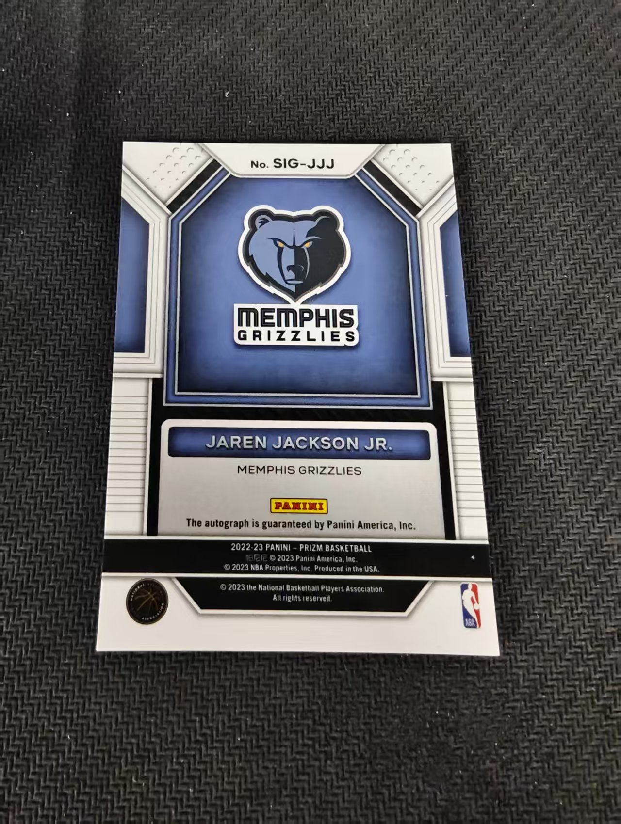 【汽水拍卖】2022-23 Panini Prizm Jaren Jackson Jr. PZ 灰熊 小杰伦 杰克逊 JJJ 签字 瑕疵如图