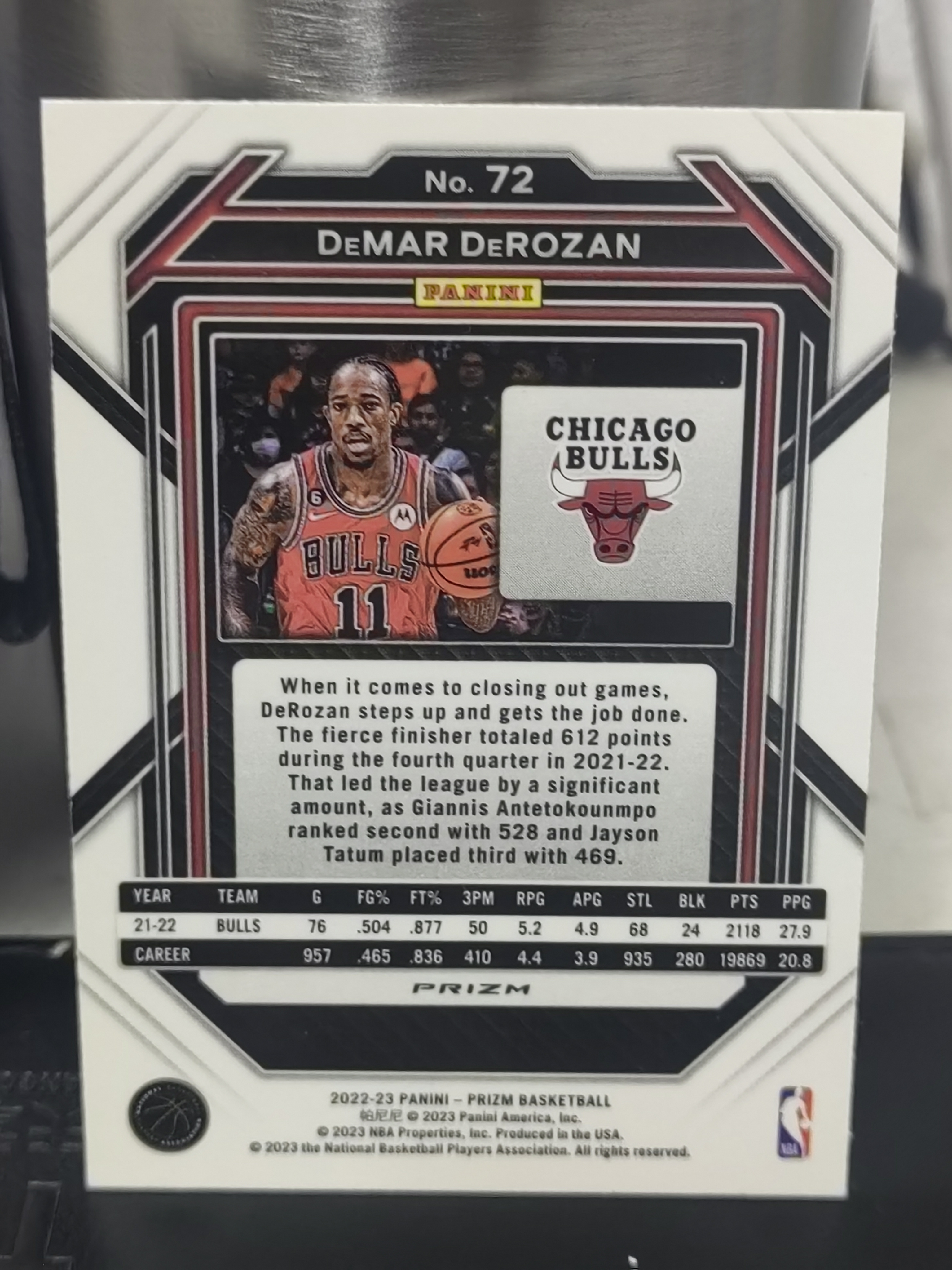 2022-23 Panini Prizm DeMar DeRozan PZ 波点折 德玛尔 德罗赞 公牛 篮 白边白角 不保卡品 卡品如图