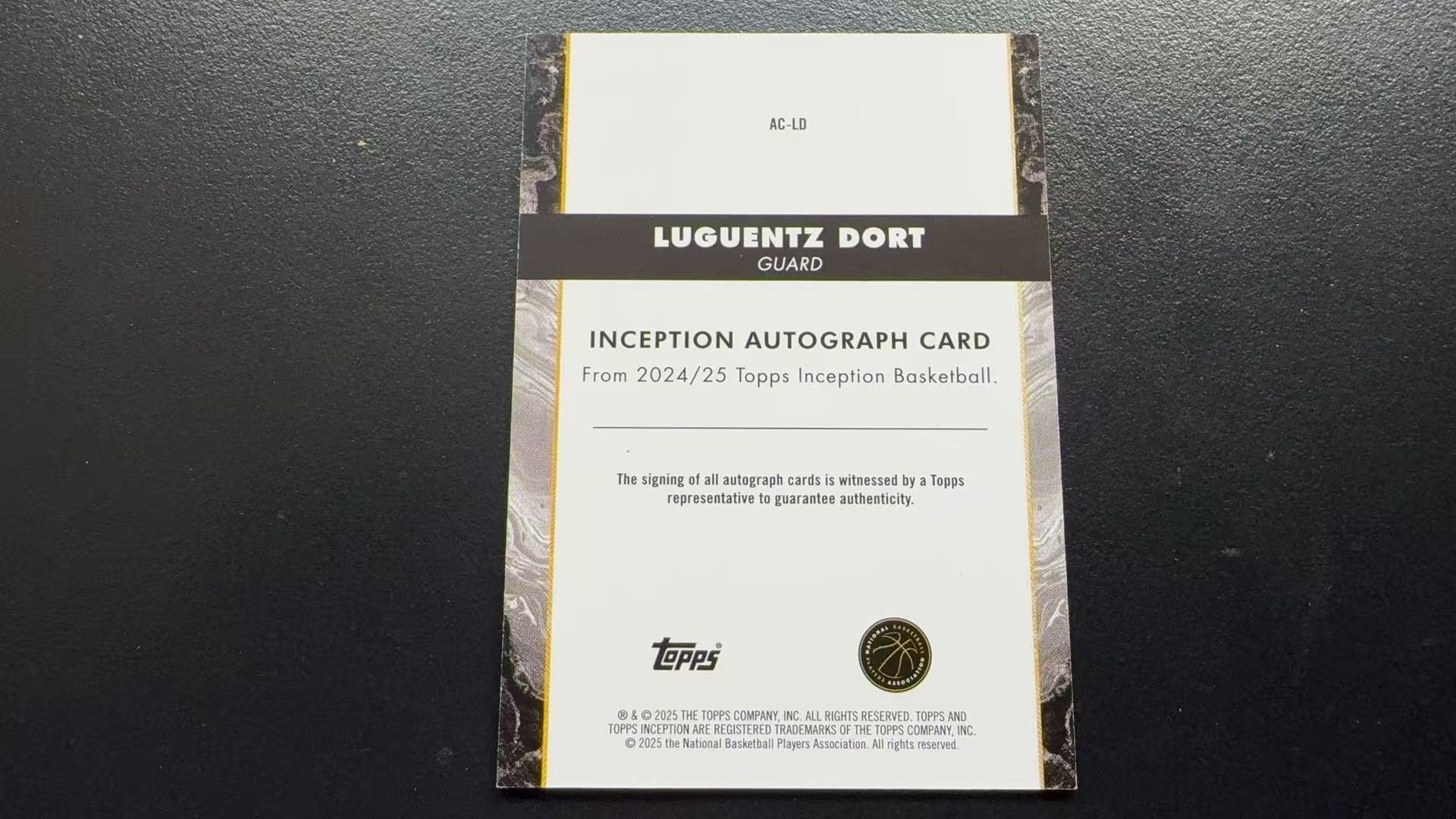 【Pw代卖】2024-25Topps Inception盗梦 Luguentz Dort 吕刚兹 多尔特 雷霆 防守悍将 红折 签字 75编 卡品如图 收藏必备 萝卜哥