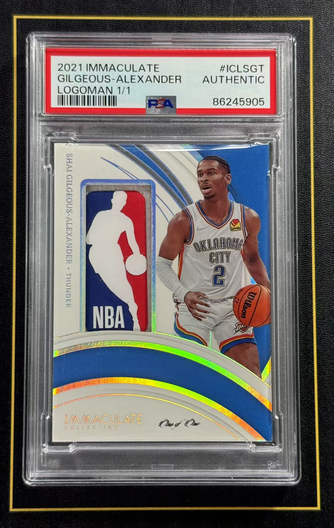 【超新星精品】2021-22 Immaculate Shai Gilgeous-Alexander 雷霆 SGA 亚历山大 1/1编 1of1 logoman patch PSA评级【V995】