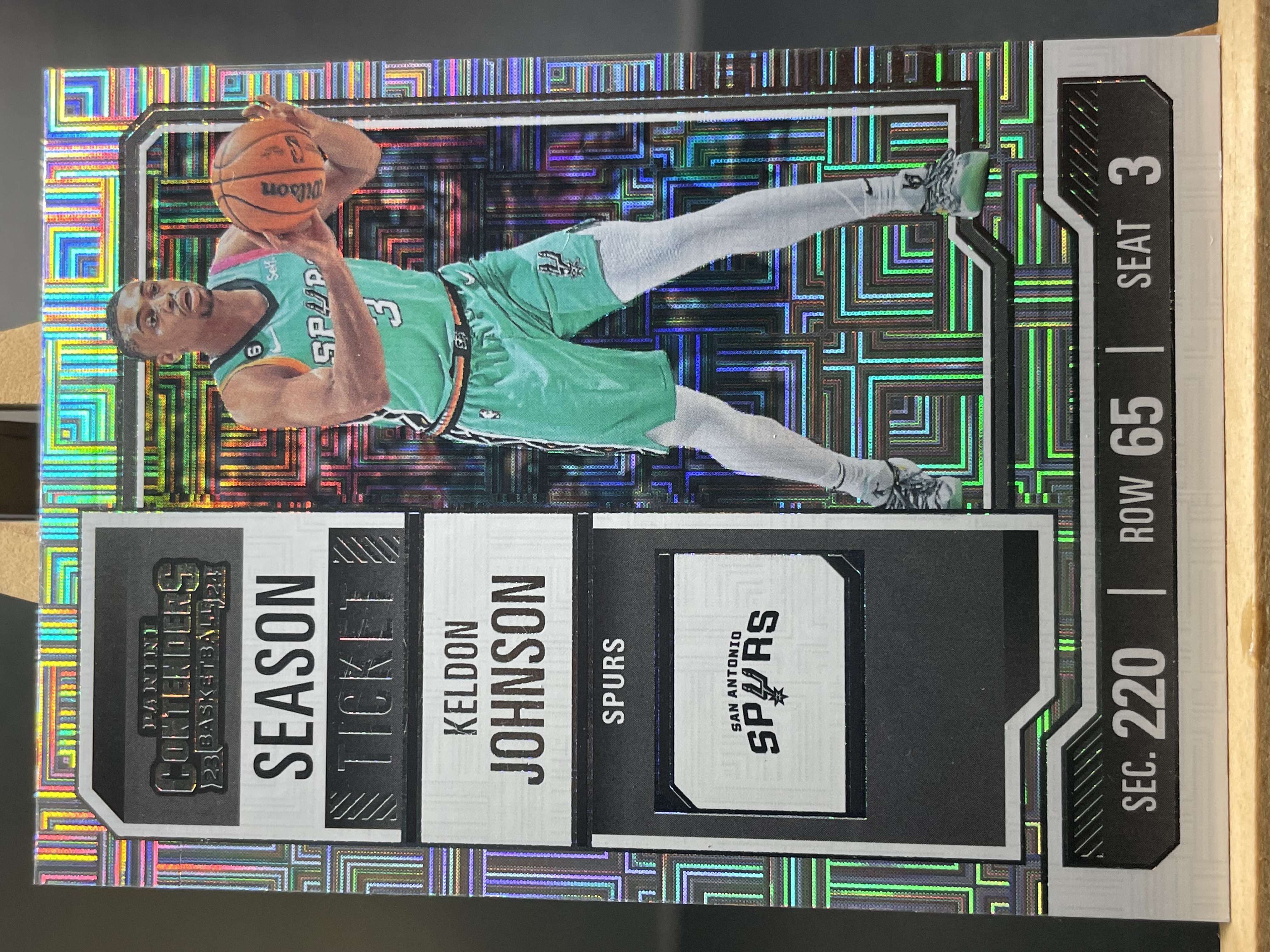 (A2) 2022-23 PANINI 球票 迷宫折 凯尔登 约翰逊 马刺 实卡好看 收藏凑套必备 卡品如图 !!!