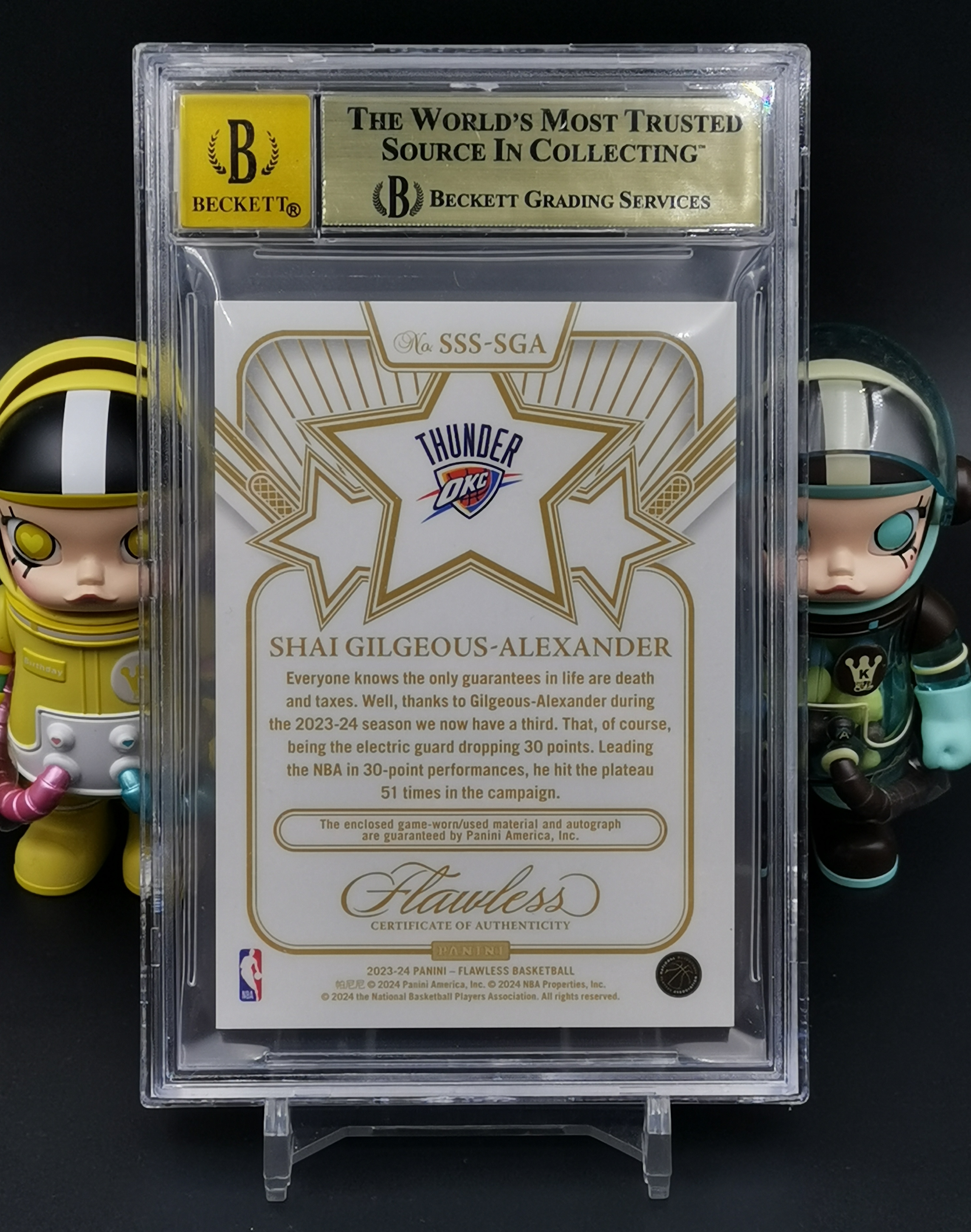 23-24 Flawless Shai Gilgeous-Alexander 【学浪】手提系列 雷霆 亚历山大 四色球衣超暴力切割 签字 卡签 SS PA STAR SWATCH 金平行 09/10编 BGS金标9.5/10评级 专收必备