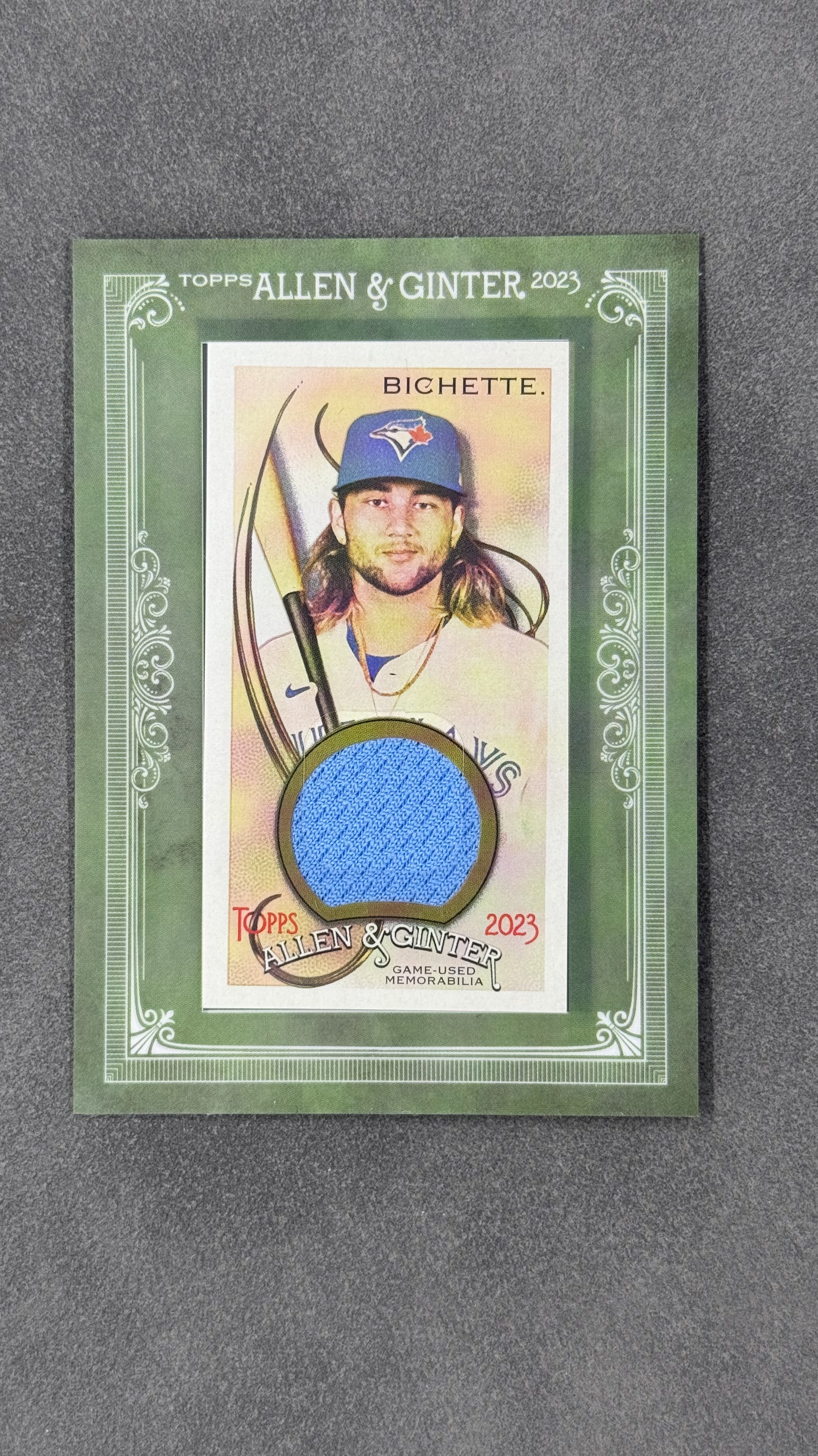 2023 Topps Allen & Ginter Bo Bichette 蓝鸟队 波比谢特 二垒手 世界大赛 game-used 亲穿球衣切割 实卡好看 值得收藏