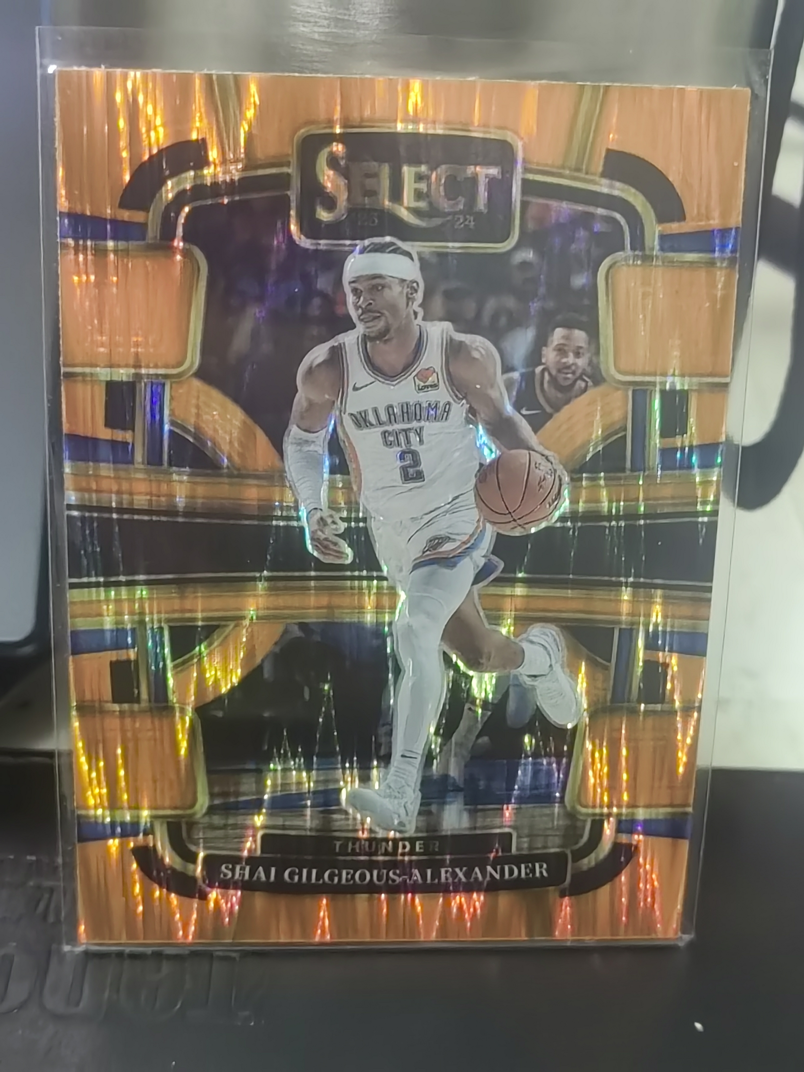 2023-24 Panini Select Shai Gilgeous-Alexander Select 橙波纹 SGA 谢伊 亚历山大 吉尔杰斯 第一张 篮 白边白角 不保卡品 卡品如图