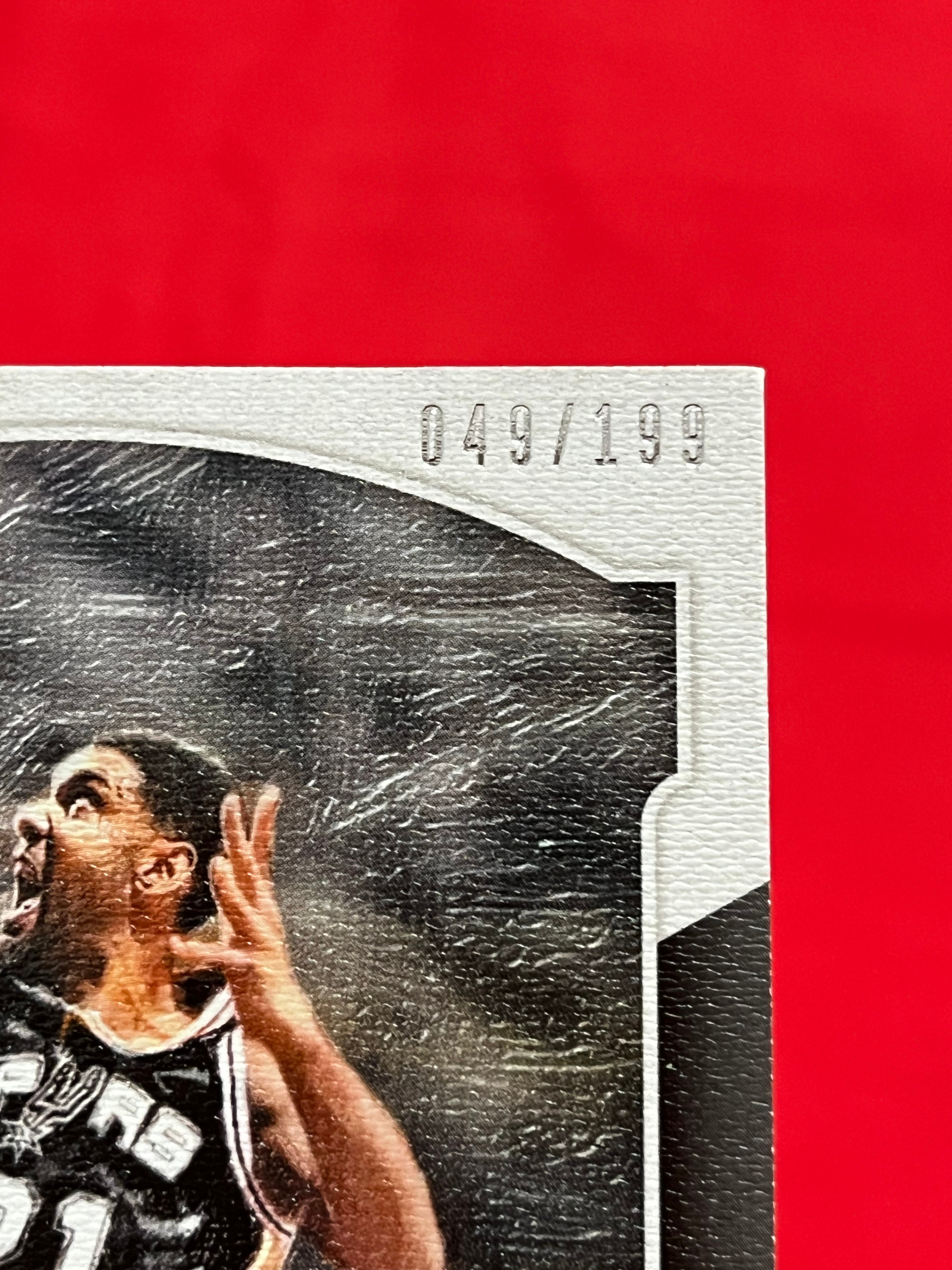 2014-15 Panini 老卡 老特 Tim Duncan 蒂姆 邓肯 石佛 马刺【带编 049/199 紫标 油画 COURT KINGS】【边角瑕疵如图 介意勿拍】#1119
