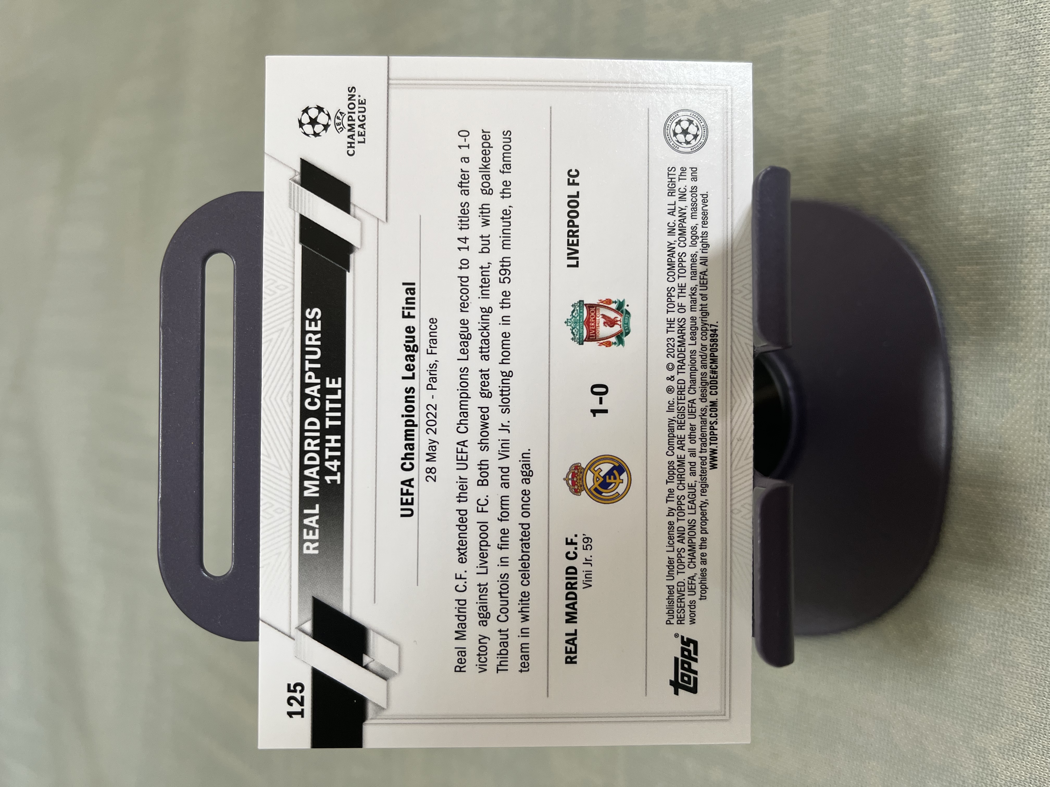 2023 Topps UEFA Champions League 皇家马德里 皇马 欧冠夺冠【翠玉 横版特卡 title winners】#601