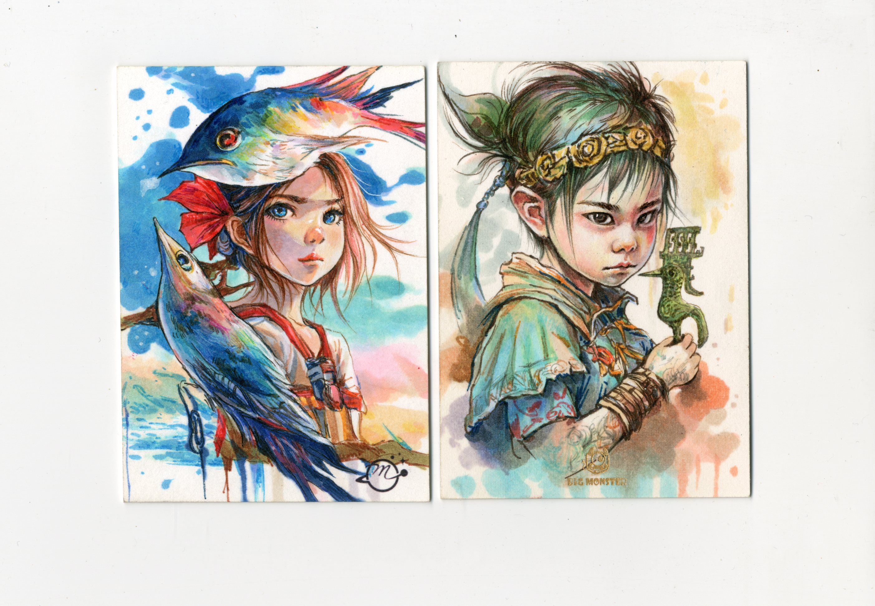 【Jackie杰基拍卖】梦星河工作室 大怪兽工作室 双宫 手绘卡 1/1 画师:一加土(灯塔)