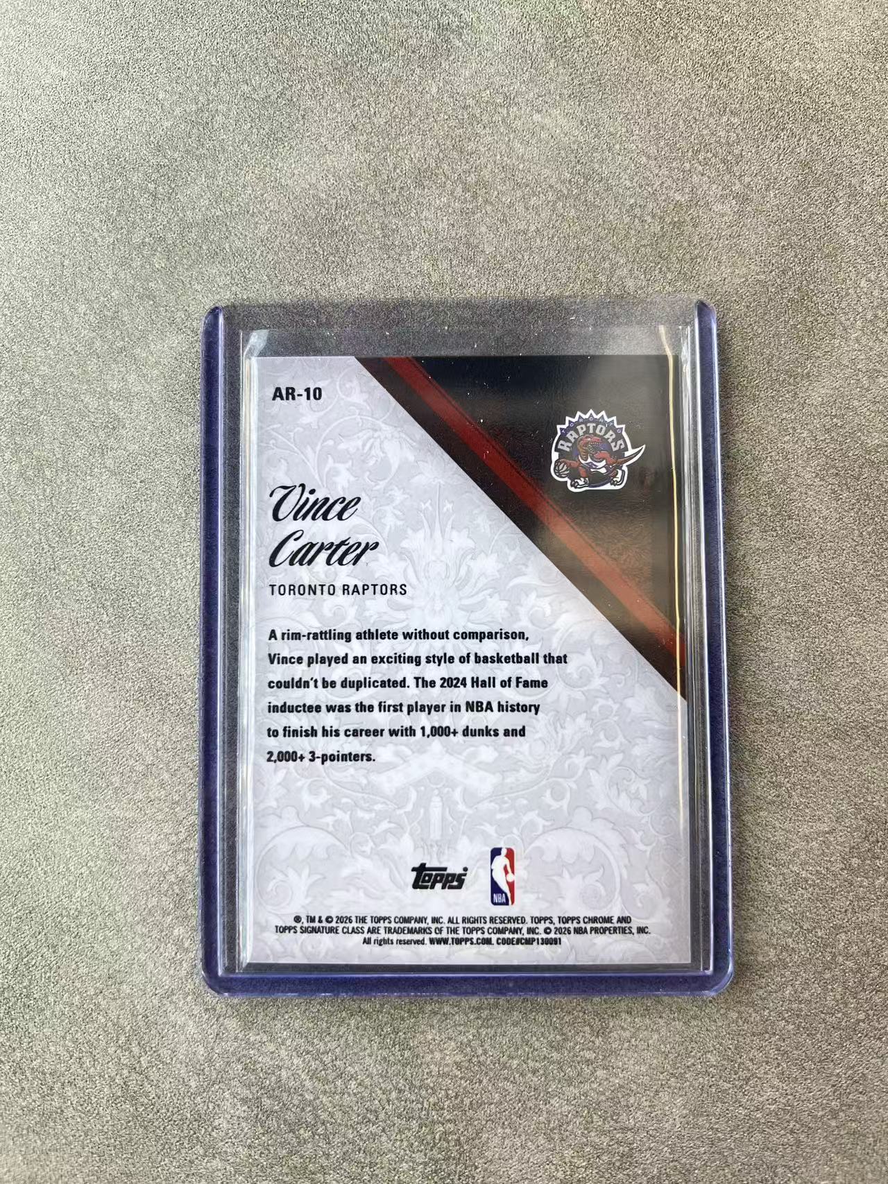 6023【330球星卡实体店代卖】2026 Topps signature class 文斯卡特(Vince Carter)Aristocrats 贵族 大比例 SSP 仅顺丰寄付(UK23)