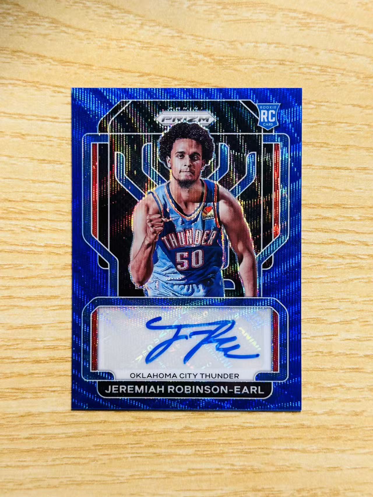 2021-22 Panini Prizm Jeremiah Robinson-Earl 嘿嘿代卖 罗宾逊 厄尔 新秀 RC 签字 蓝波纹 雷霆 收藏必备