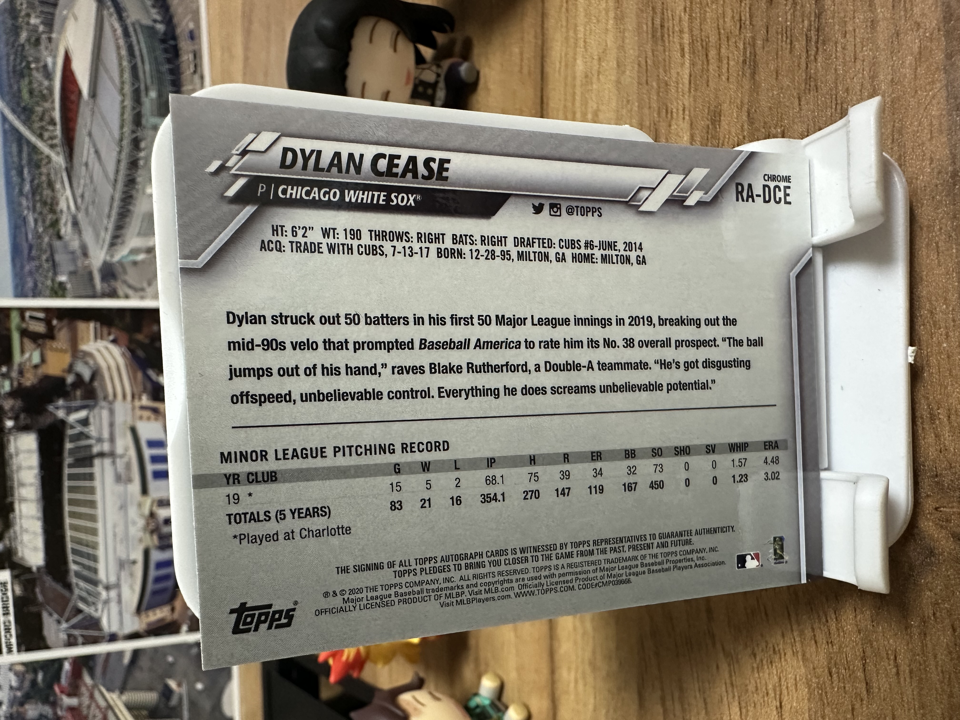 2020 Topps Chrome Dylan Cease RC 迪伦・西斯 新秀 卡签 王牌投手 无安打 多伦多蓝鸟队