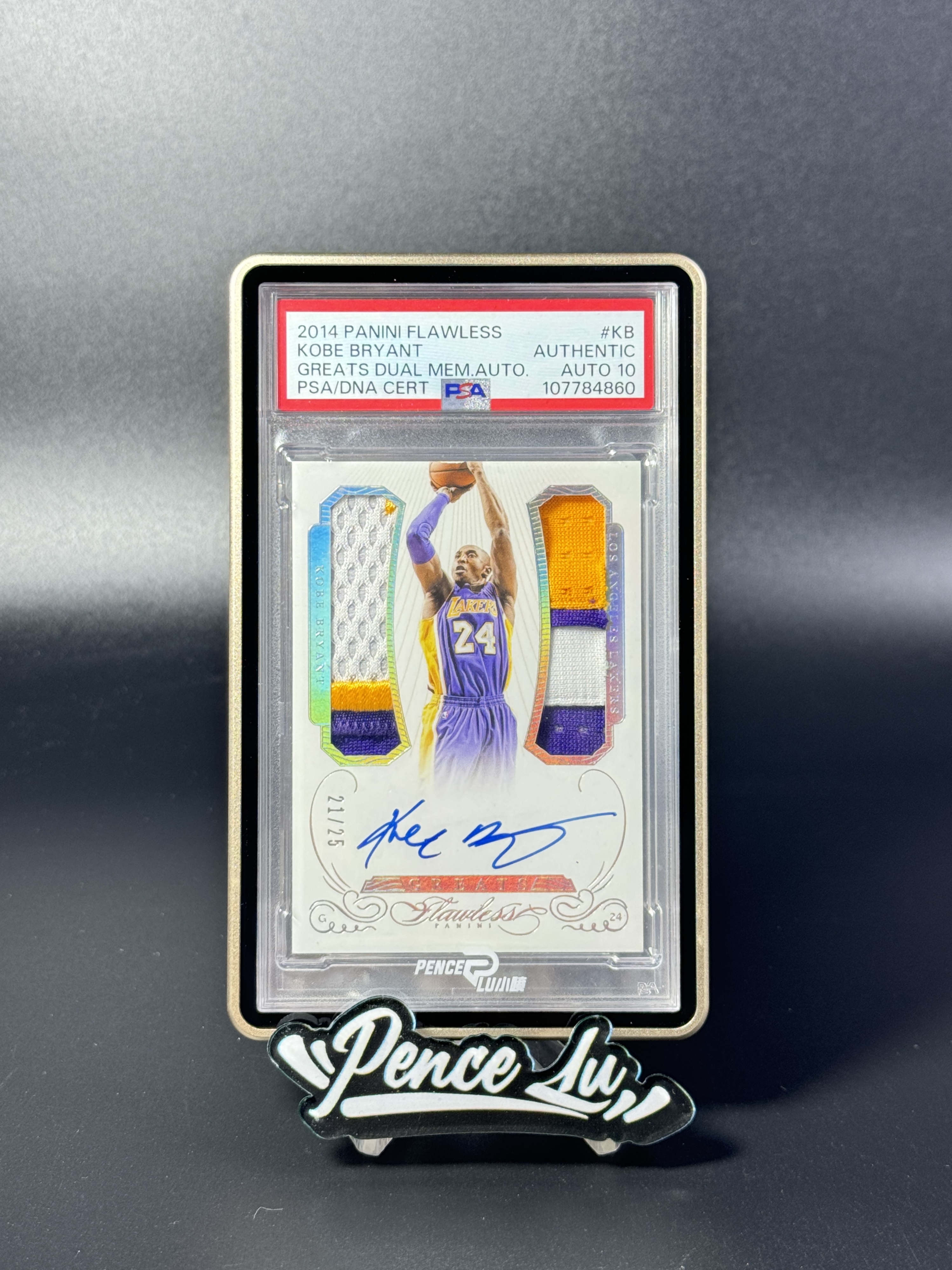 【噴子拍賣】2014-15 panini flawless Kobe Bryant 手提 洛杉磯湖人 科比 布萊恩特 雙窗 patch 簽字 25編 閃版 卡簽 大腰子 PSA簽字10分 大hit PSA簽字10 輕印看圖 送訂制殼 666