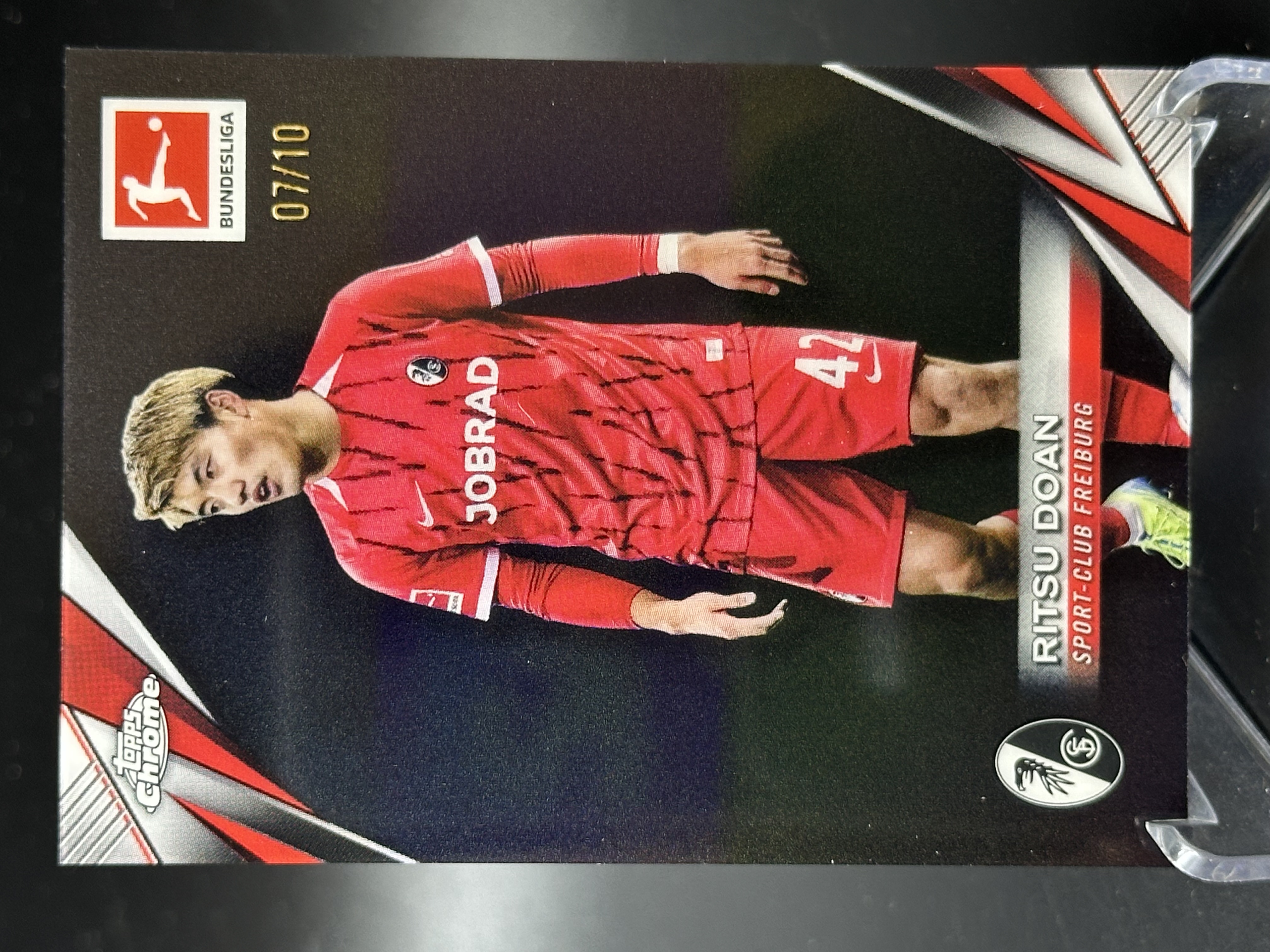 2024-25 Topps Chrome Ritsu Doan 【小黄拍卖】德甲 堂安律 弗赖堡 黑折 07/10编 超低编 少见「cook」