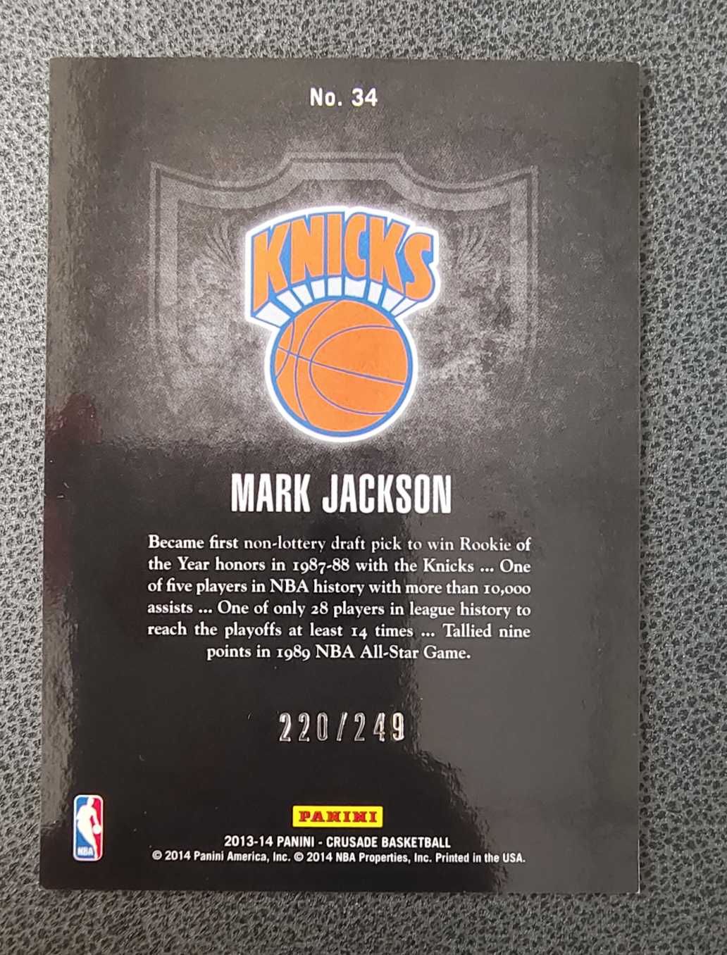 2013-14 Panini Crusade Mark Jackson 纽约 尼克斯 马克 杰克逊 十字军 青折 220/249