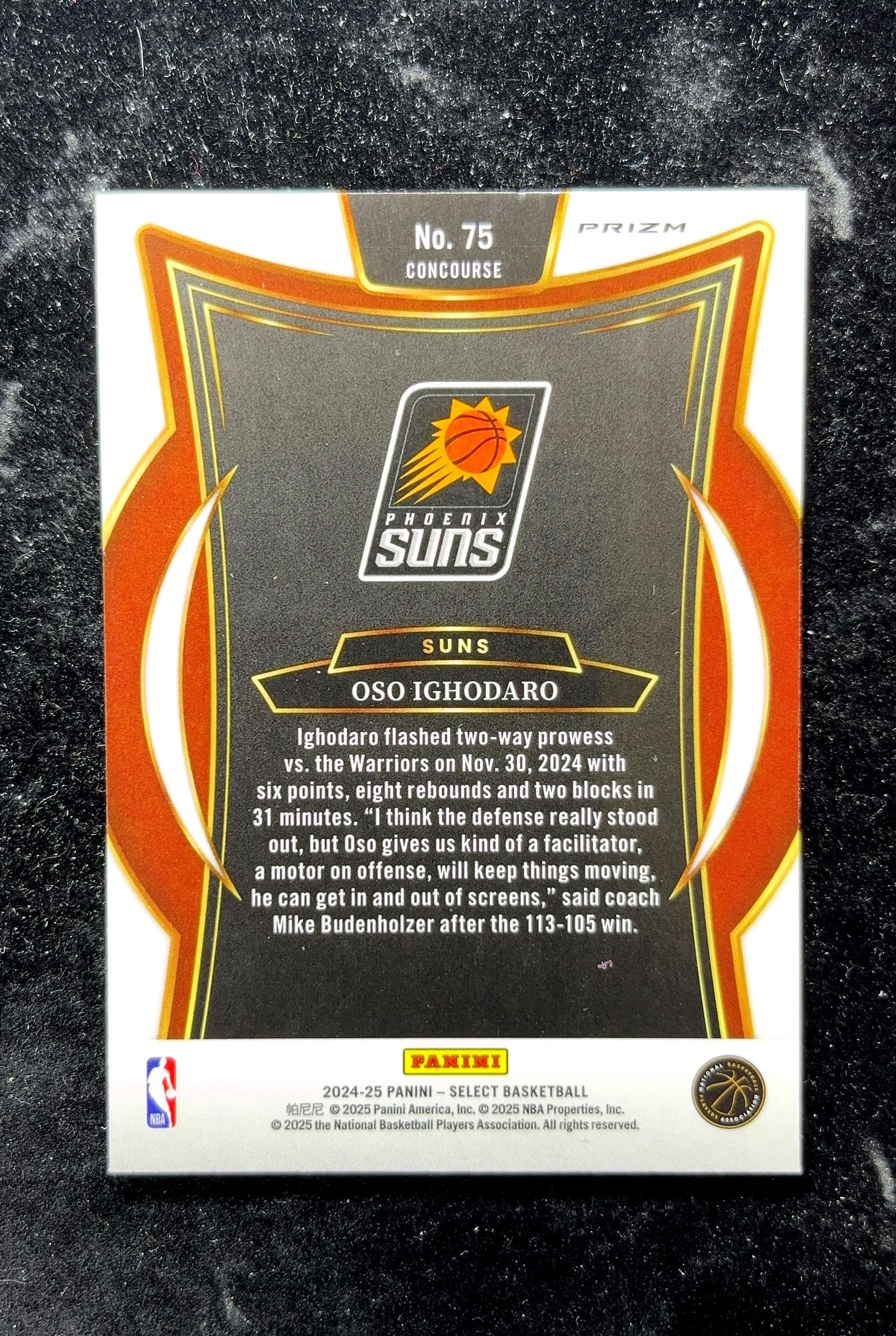 【小白1%代卖】2024 Panini SELECT PRIZM Oso Ighodaro 奥斯奥伊霍达罗 绿折 折射 新秀 RC 卡品如图 高价值 #75 PHOENIX SUNS 0702