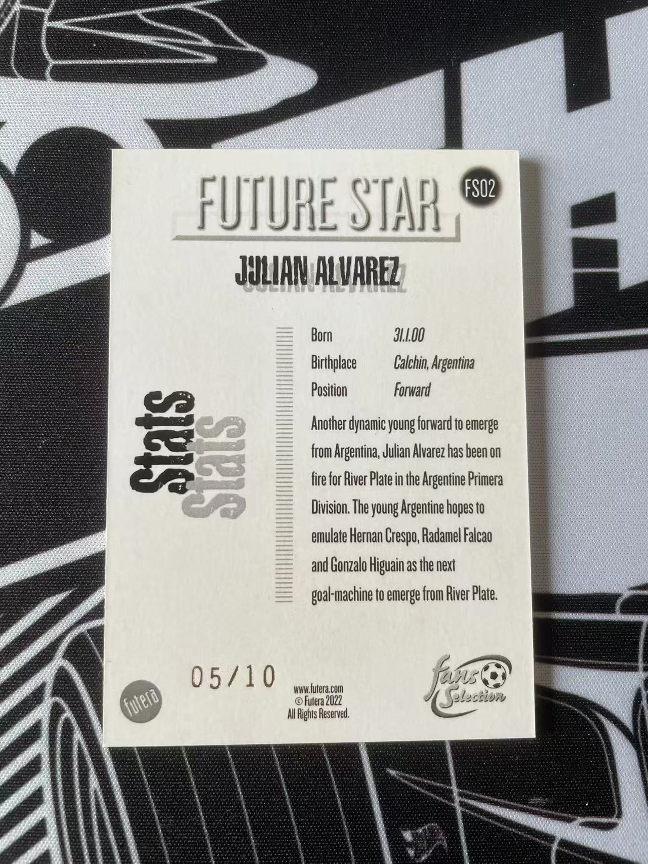 2021-22 Futera Fans Selection Julian Alvarez 福特拉 阿根廷 阿尔瓦雷斯 RC 低编 05/10 新秀年 复古 马德里竞技 曼城 卡品如图 凑套必备