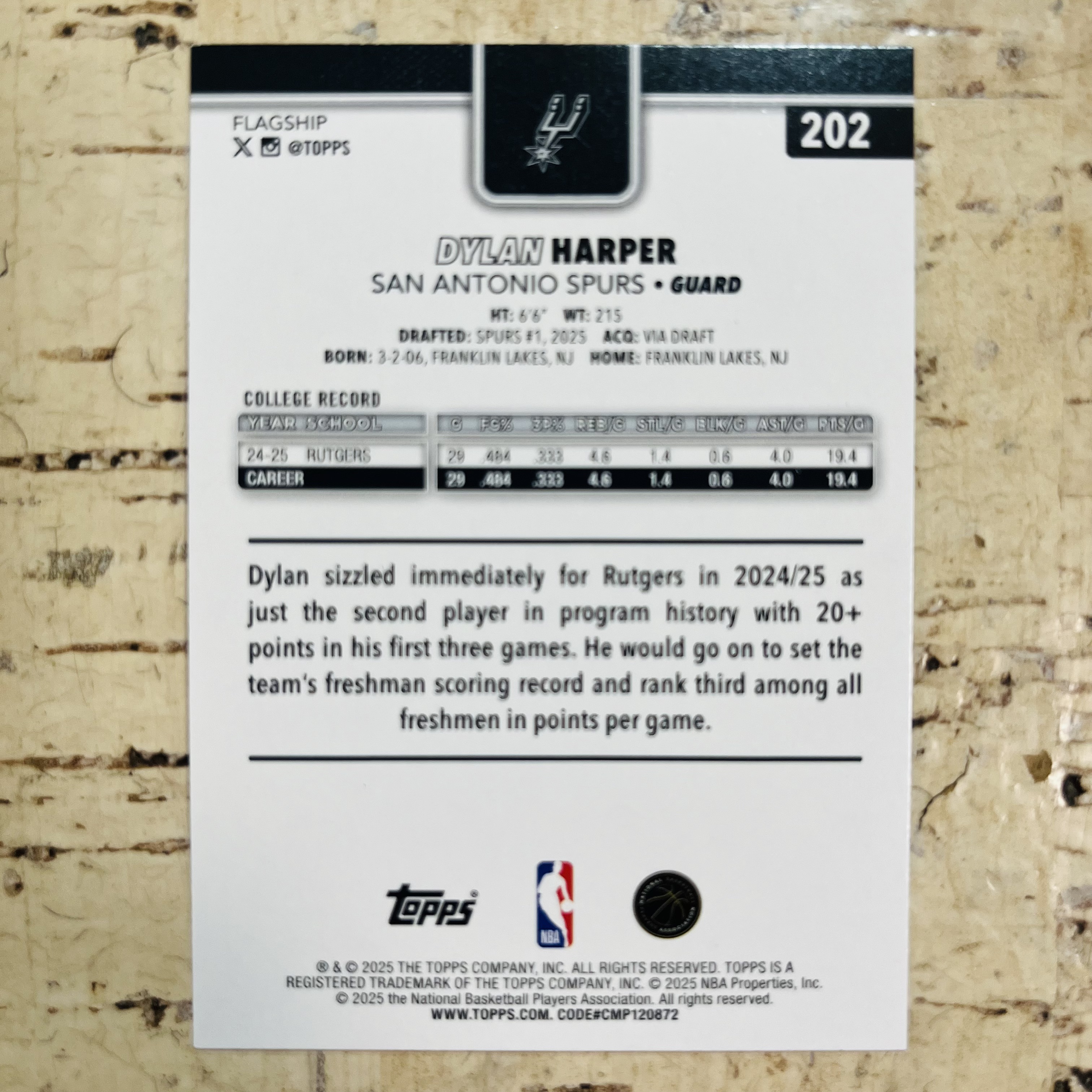 2025-26 Topps Flagship Dylan Harper RC 新秀 马刺 迪伦 哈珀 正银折 银折射 holo折 第2张 稀有折射 凑彩虹必备【小卡迷拍卖 可累积半年】