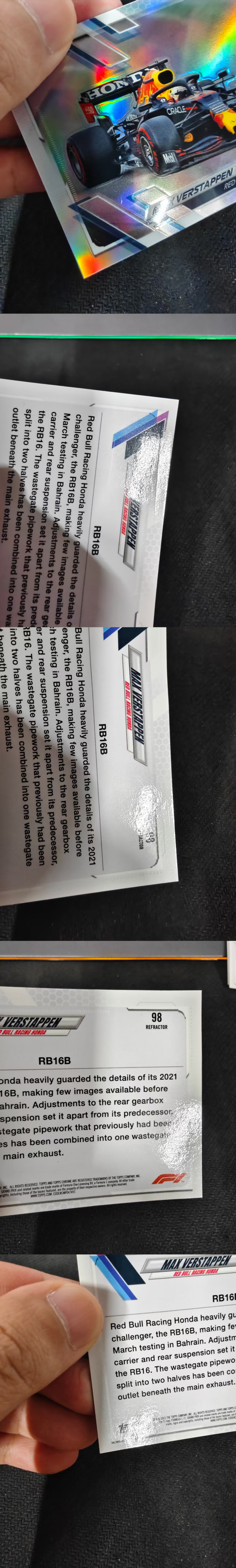 2021 Topps Chrome Max Verstappen F1 维斯塔潘 红牛 银折 划痕 边角瑕疵 #98