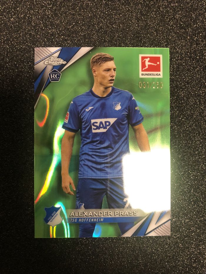 2024-25 Topps Chrome alexander prass RC 德甲tc 普拉斯 奥地利 霍芬海姆 250编 青波纹折 031/250 卡品如图 凑套收藏必备