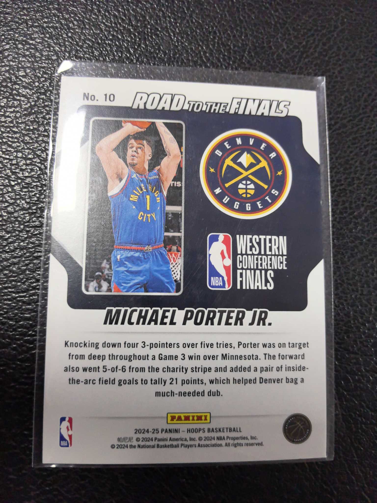 2024-25 迈克尔 波特 掘金 冠军之路 999编 点点折 闪折 11-9