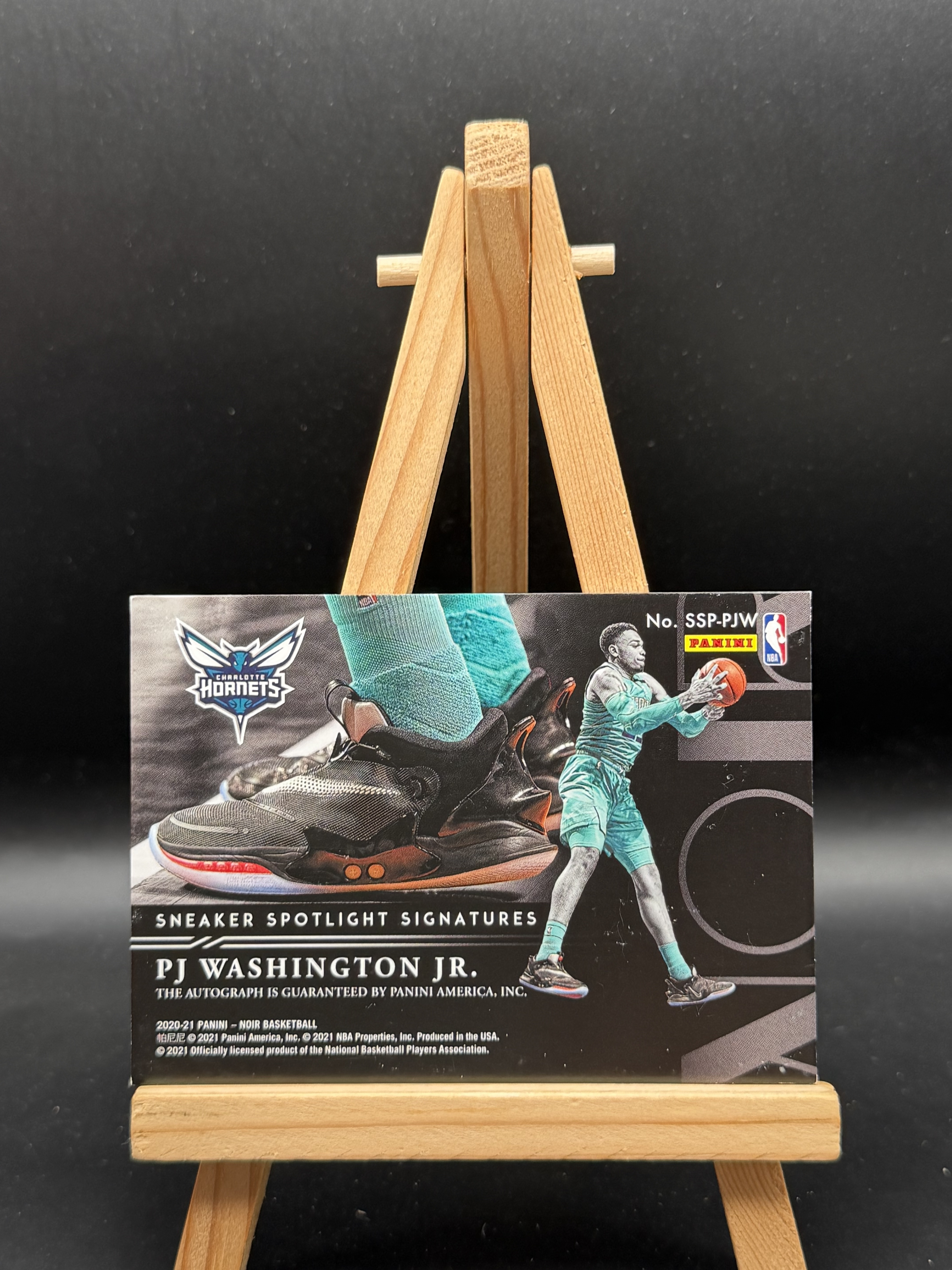 2020-21 Panini Noir P.J. Washington RC PJ 华盛顿 黄蜂 noir sneaker spotlight 聚光灯 鞋灯 99编 镜面金闪 卡签 签字 #杰少